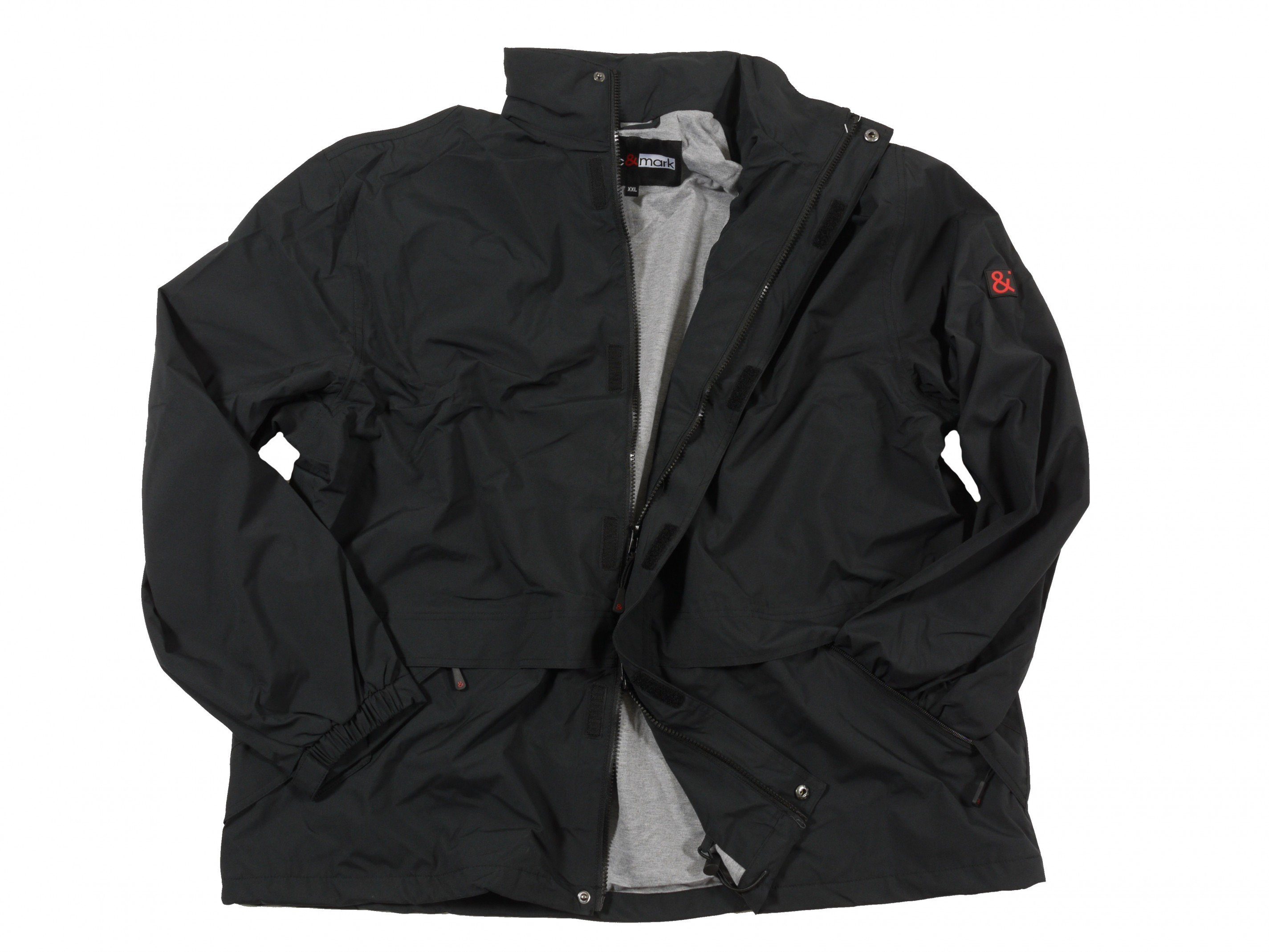 Regenjacke Funktions- Regenjacke in Herrenübergröße bis 12XL, schwarz