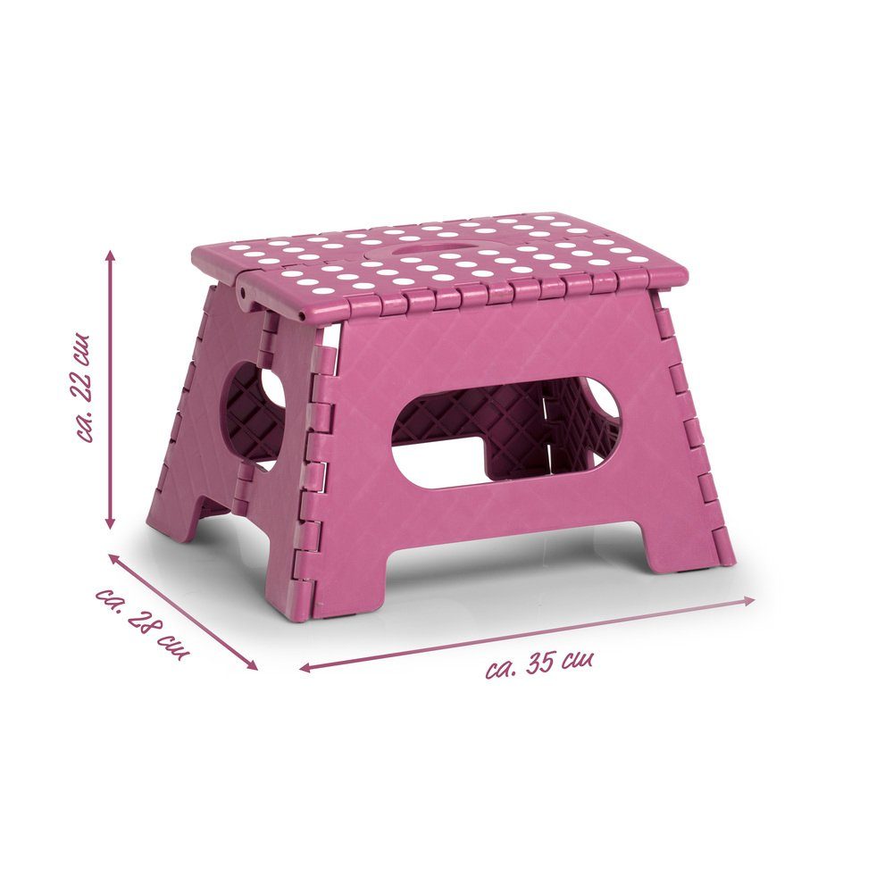 Zeller Present Ablageelement Klapphocker, Kunststoff, beere, 35 x 28 x 22 cm