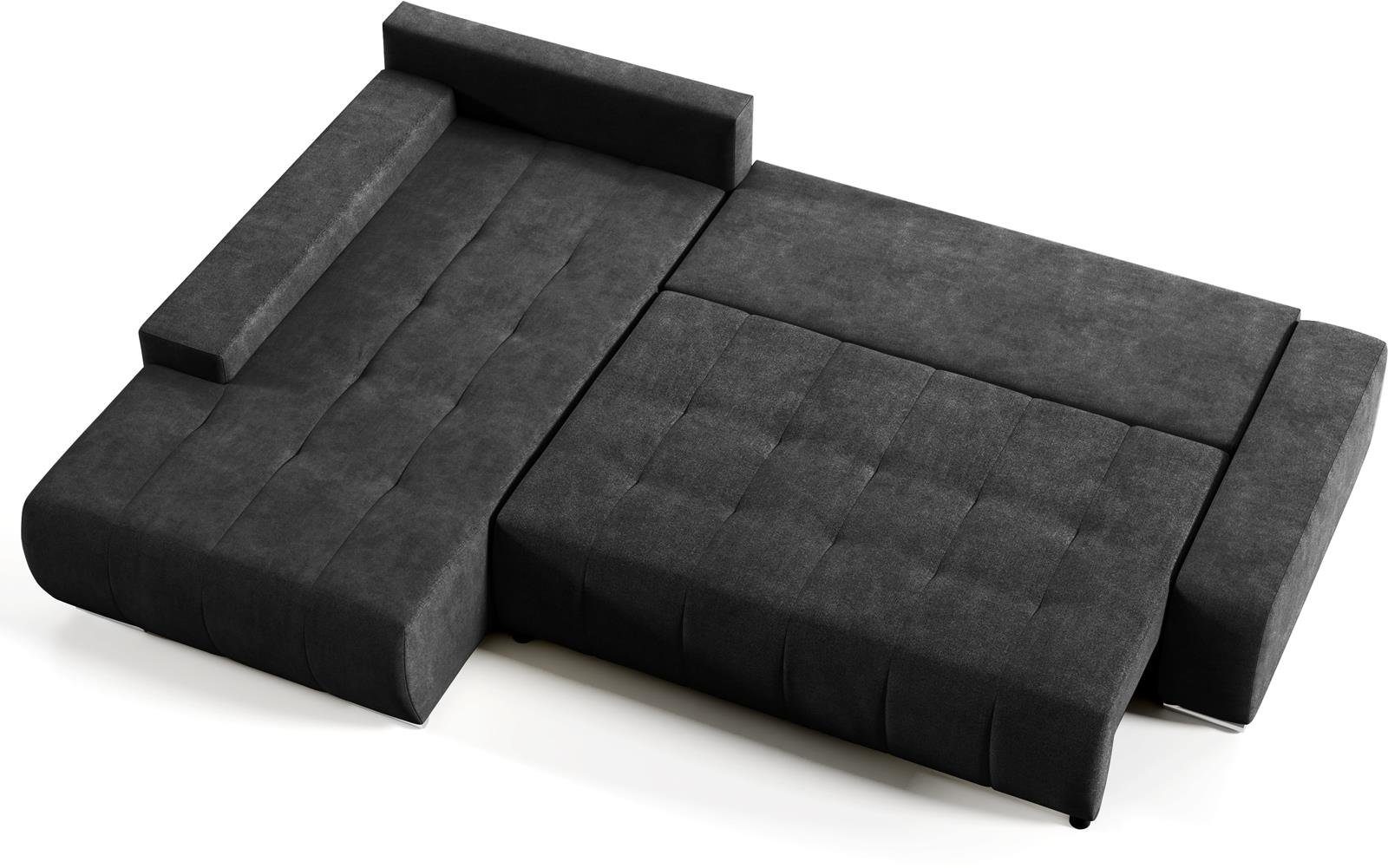 Bettkasten 18) Anthrazit DRACO Beautysofa Ecksofa mit Wohnzimmer Schlaffunktion, Couch Sofa Ecksofa (aston