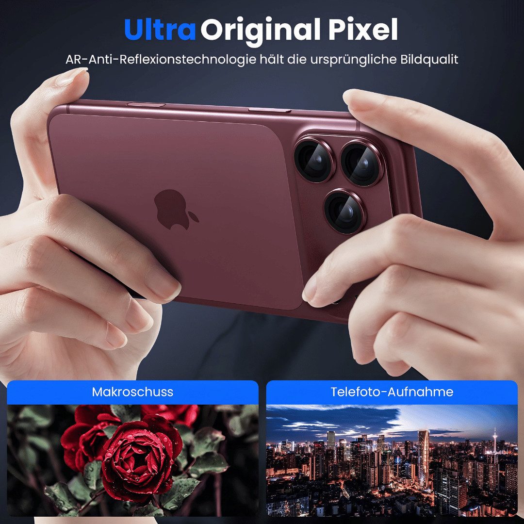SmartUP Kameraschutzglas für Apple iPhone 18 Pro Titan Metall Kamera Linse Panzerfolie Glas für Apple iPhone 18 Pro, 1 Stück, Rundumschutz, passgenaue Verarbeit – Bild 5 von 5