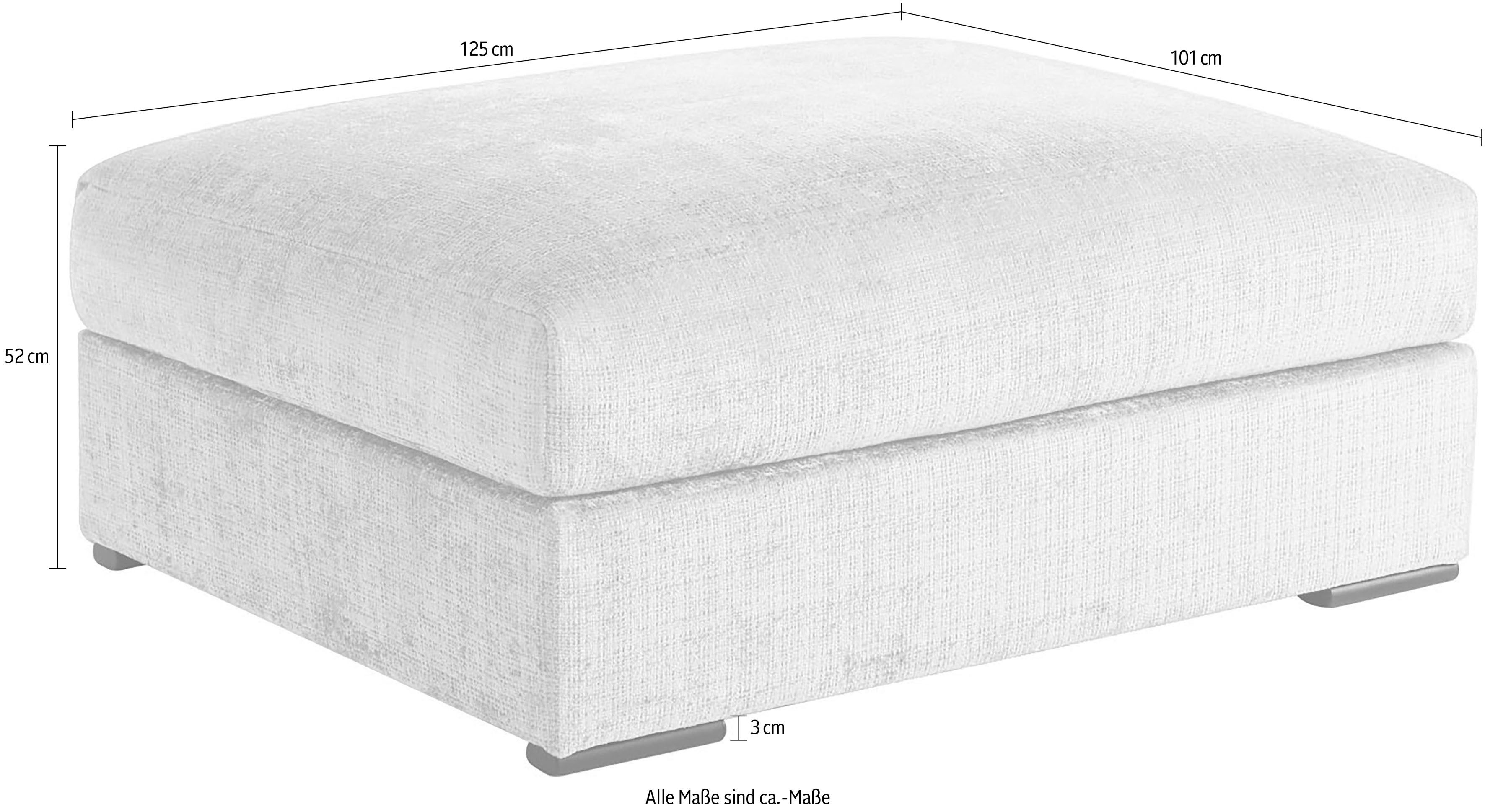 Home affaire Polsterhocker Casa XXL, B: 125 cm, Mega-Hocker, in Cord oder Chenille-Struktur, Federkern – Bild 5 von 5