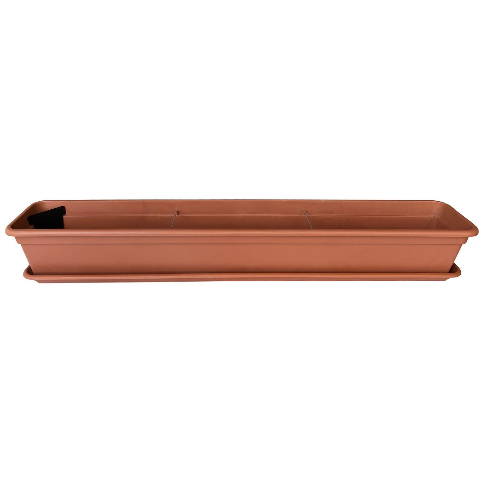 Thumbnail - BURI Blumenkasten Blumenkasten 100cm Balkonkasten Pflanzkasten Terracotta Matte & Schale