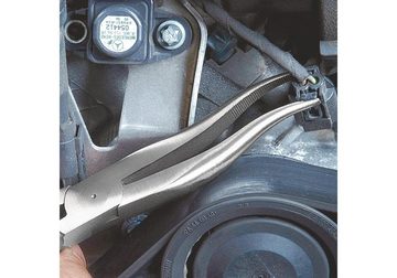 Knipex Rundzange Mechanikerzange Länge 200 mm Form 3 / gekröpfte, flach-r mit Kunststoff überzogen poliert