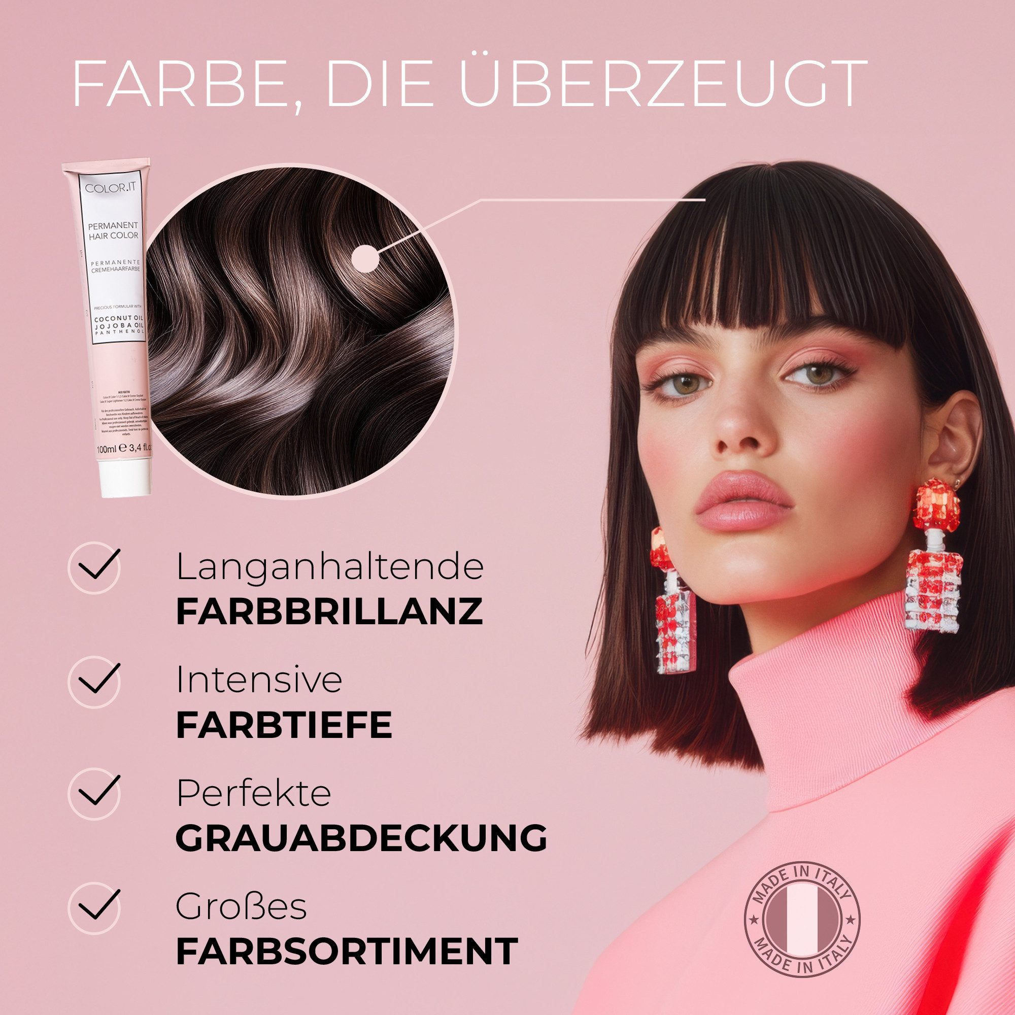 COLOR.IT Haarfarbe in Salonqualität, 100ml, (3er Pack) 100ml je Tube
