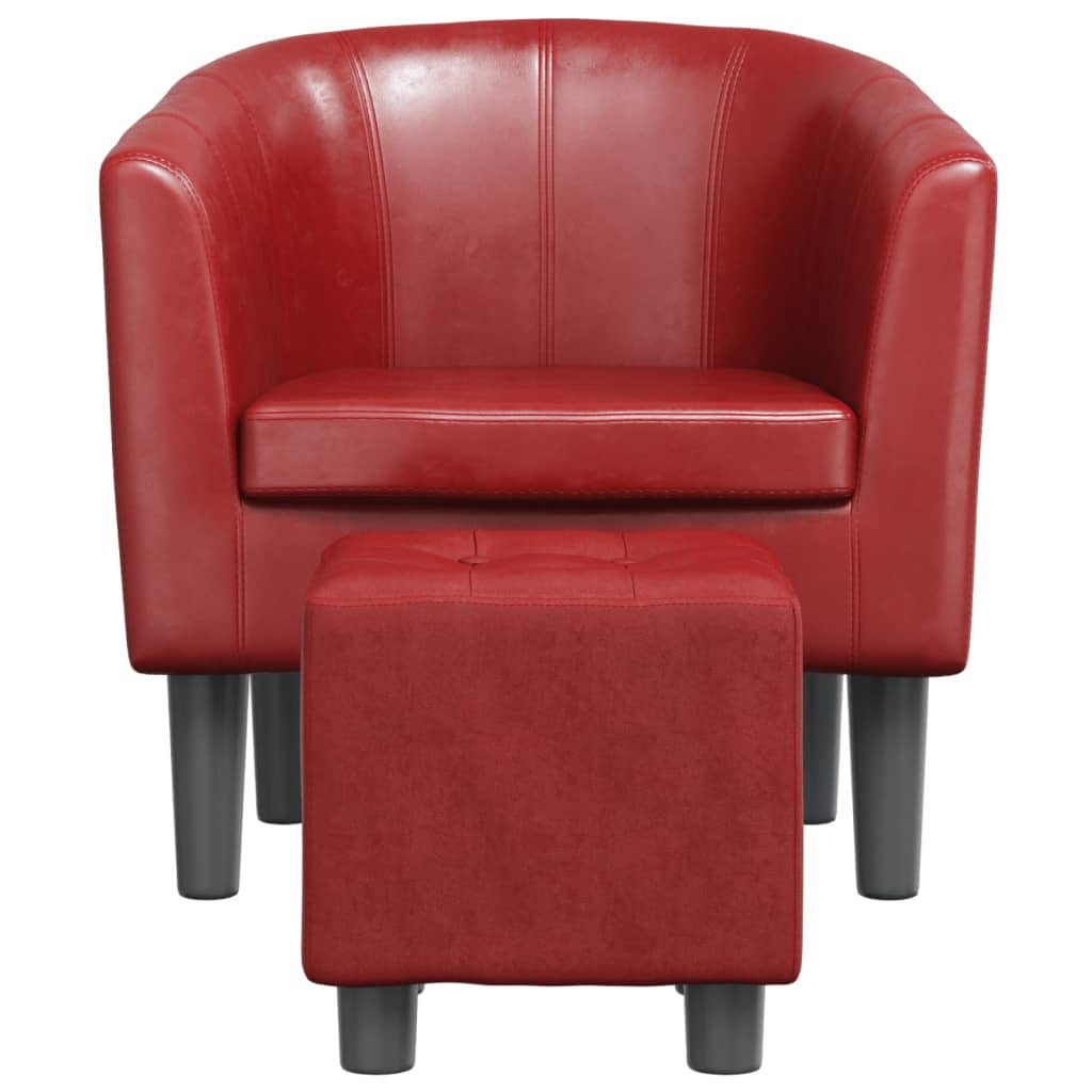 vidaXL Sessel Clubsessel mit Fußhocker Weinrot günstig online kaufen