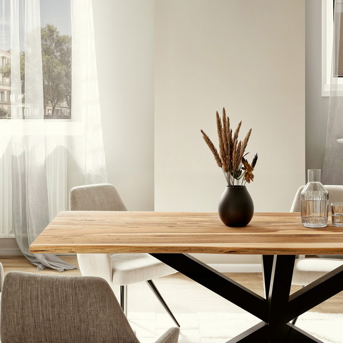 Liadomo Baumkantentisch Sammy, Akazie Massivholz, Platte mit natürlicher Ba günstig online kaufen