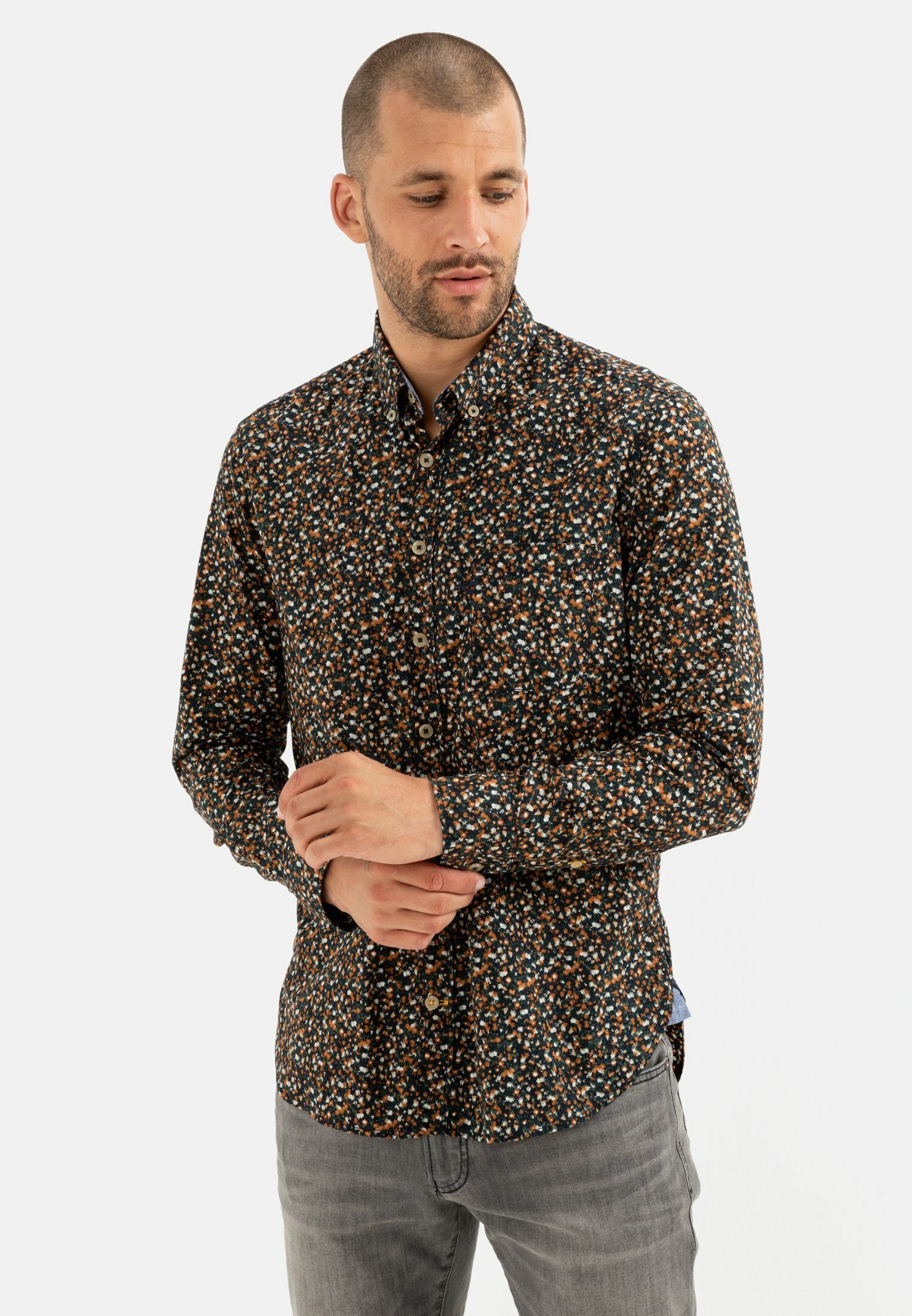 camel active Langarmhemd »Langarm Hemd mit Allover Print« Button-Down  online kaufen | OTTO
