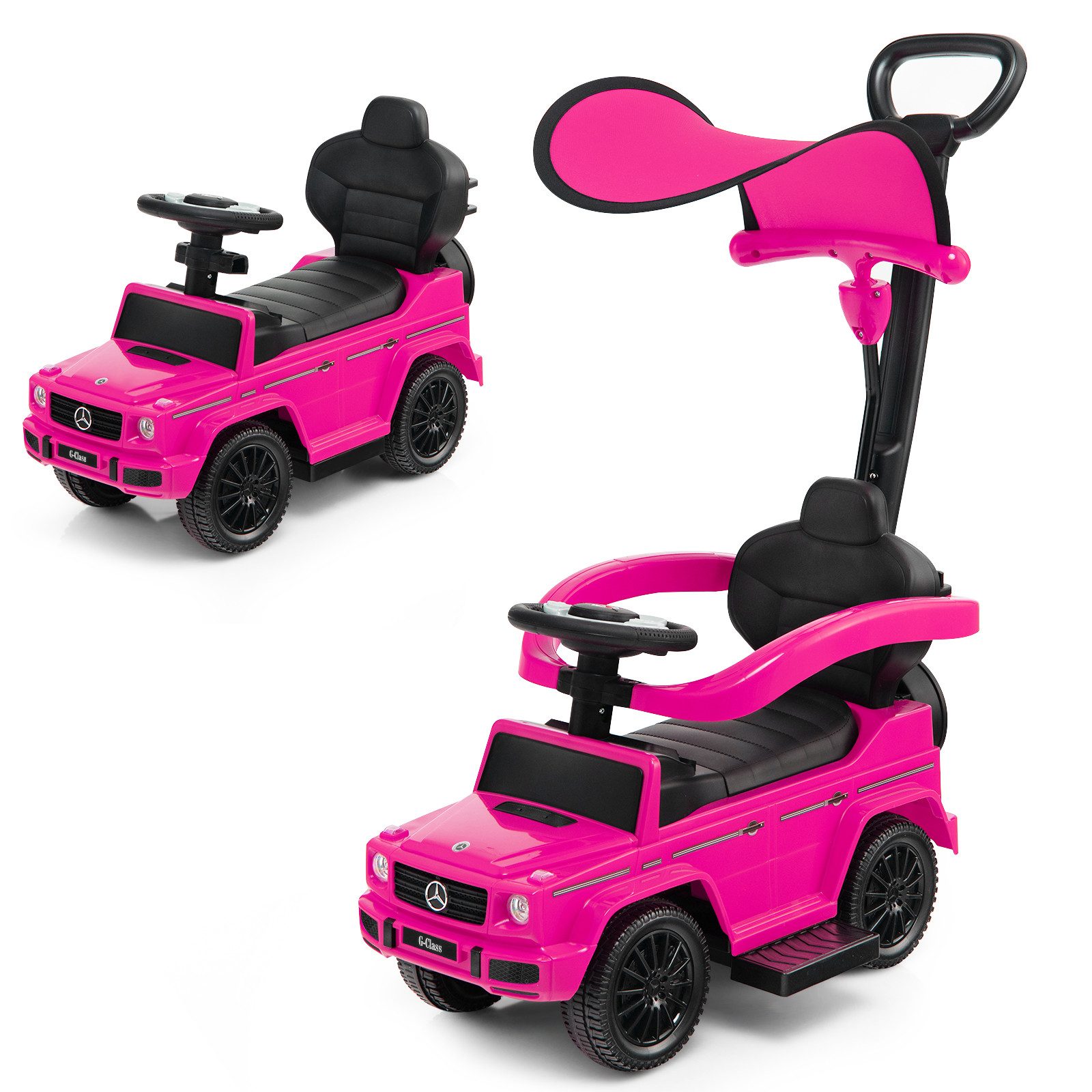 COSTWAY Rutscherauto, Mercedes Benz 3 in 1 Kinderfahrzeug