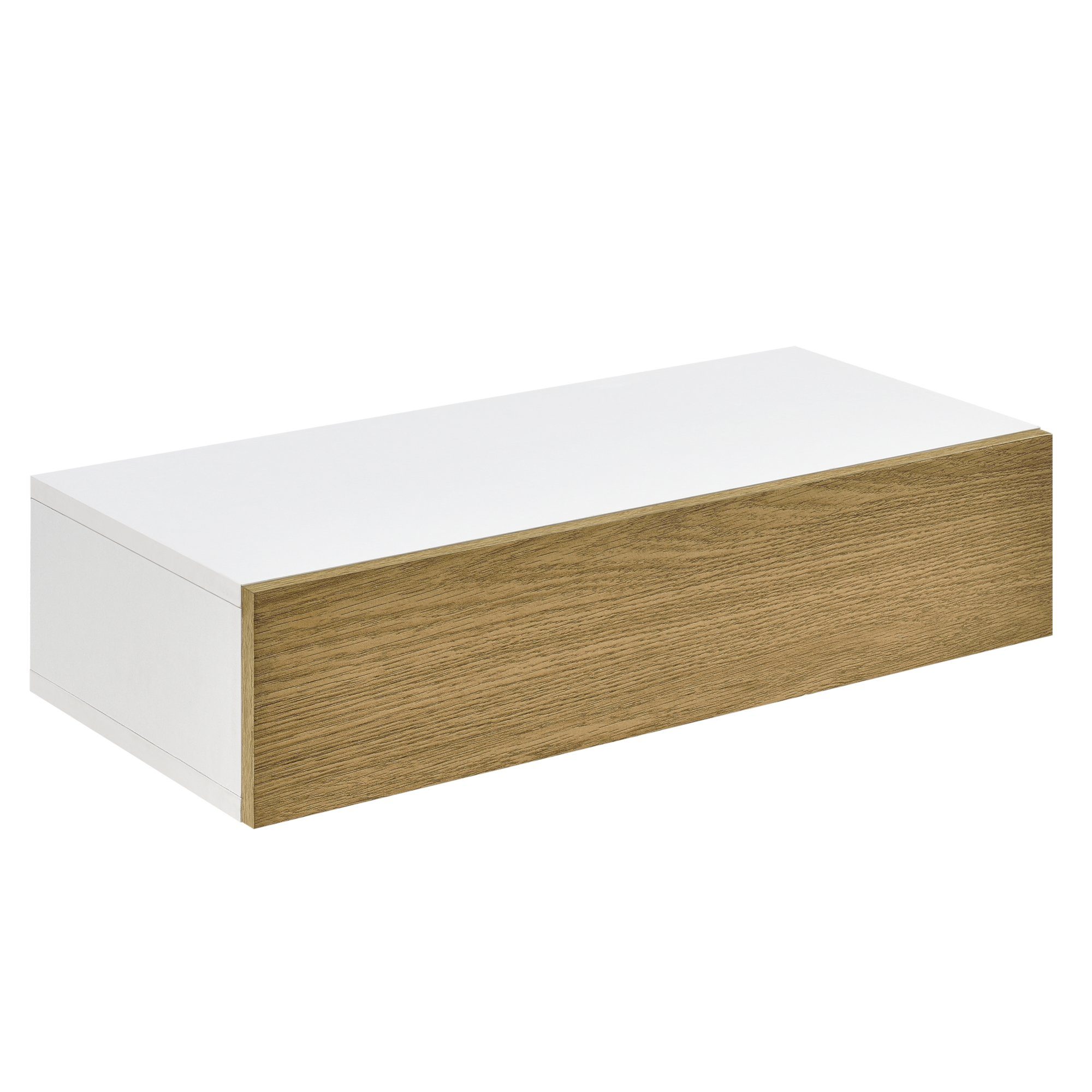 en.casa Wandboard, »Leknes« Wandregal mit Tür Nachtkommode weiß/holzfarben