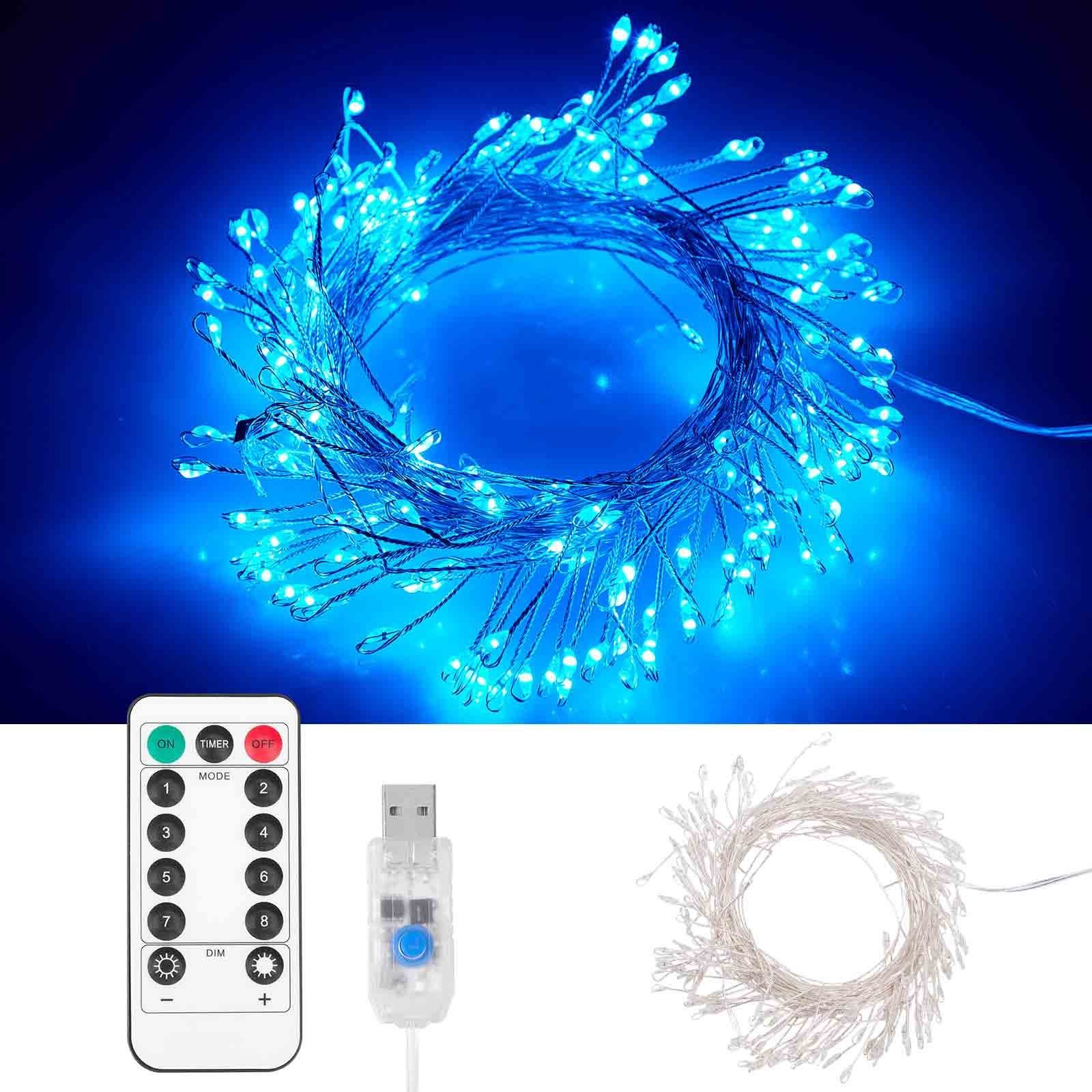 LED Blau LED-Lichterkette 3M/6M wasserdicht,Fernbedienung,8 Sunicol Lichterkette,USB-betrieben, modi