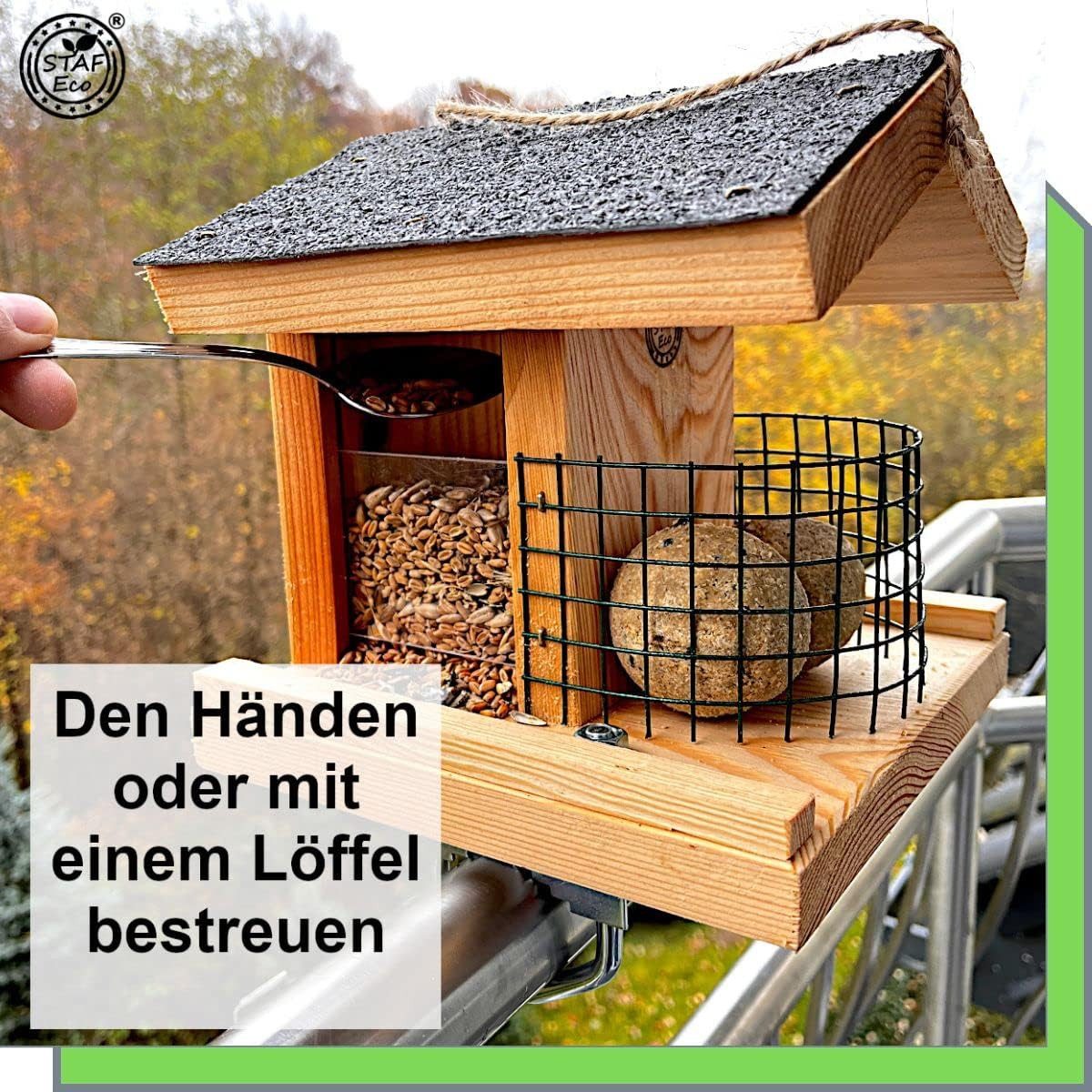 Stafeco Vogelhaus Vogelfutterhaus für Balkon und günstig online kaufen