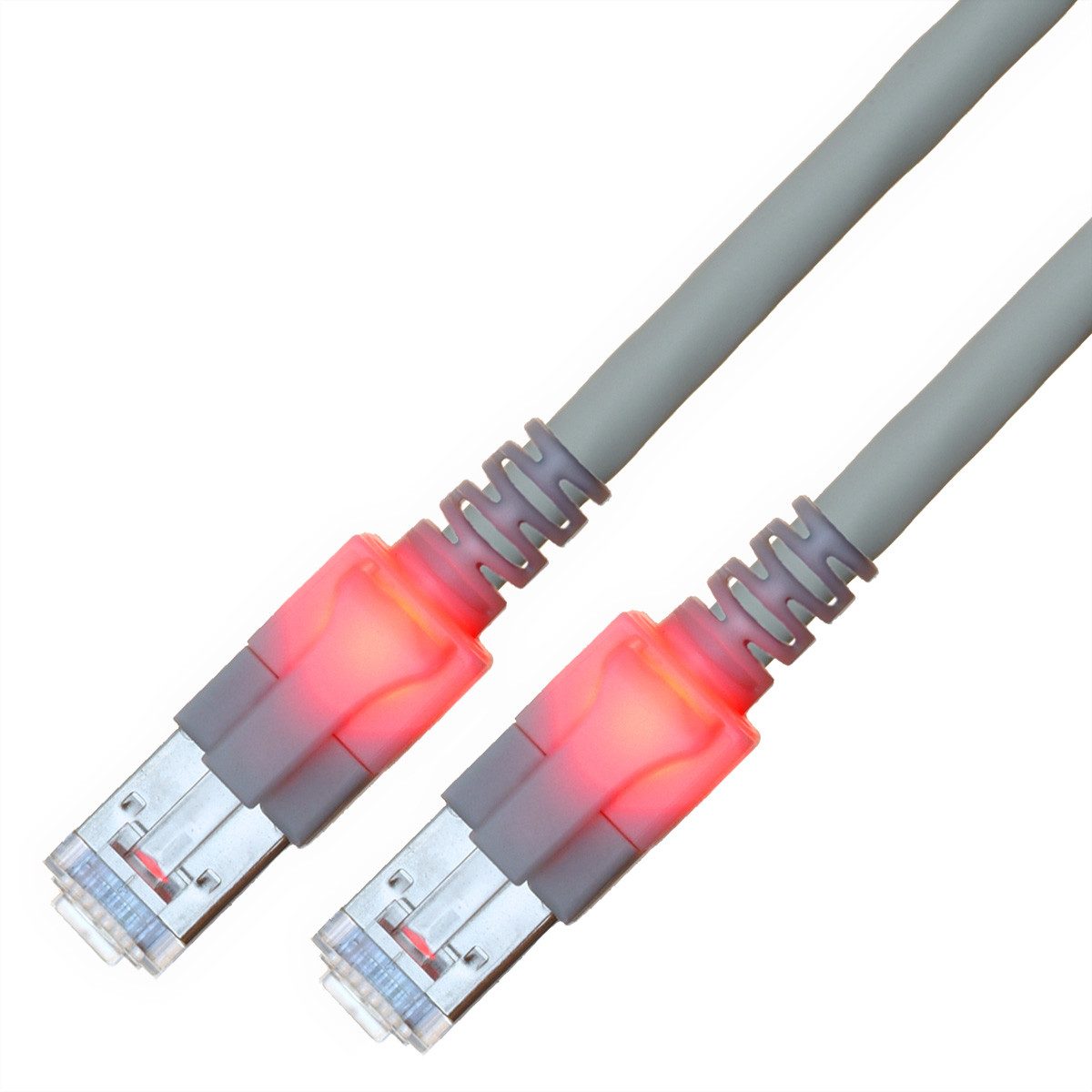 Easylan DualBoot LED Patchkabel RJ45 S/FTP Cat.6 (Class E) LAN-Kabel, RJ-45 Männlich (Stecker), RJ-45 Männlich (Stecker) (100.0 cm), mit saCon Stecker, LSOH