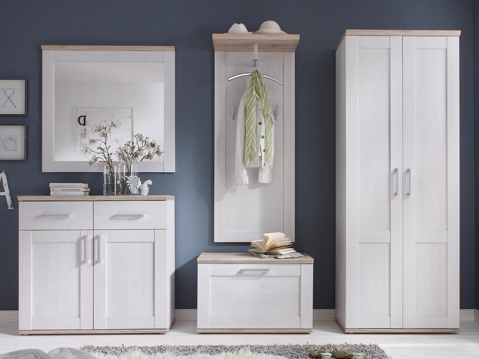 möbelando Garderoben-Set Barbara, (5-St), 268 x 201 x 39 cm (B/H/T)