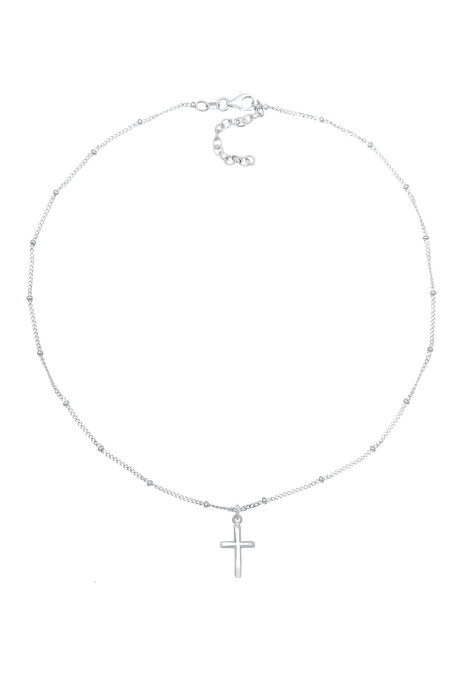 Elli Collier Choker Kugelkette Kreuz Glaube Schmuck Geschenk 925 Silber