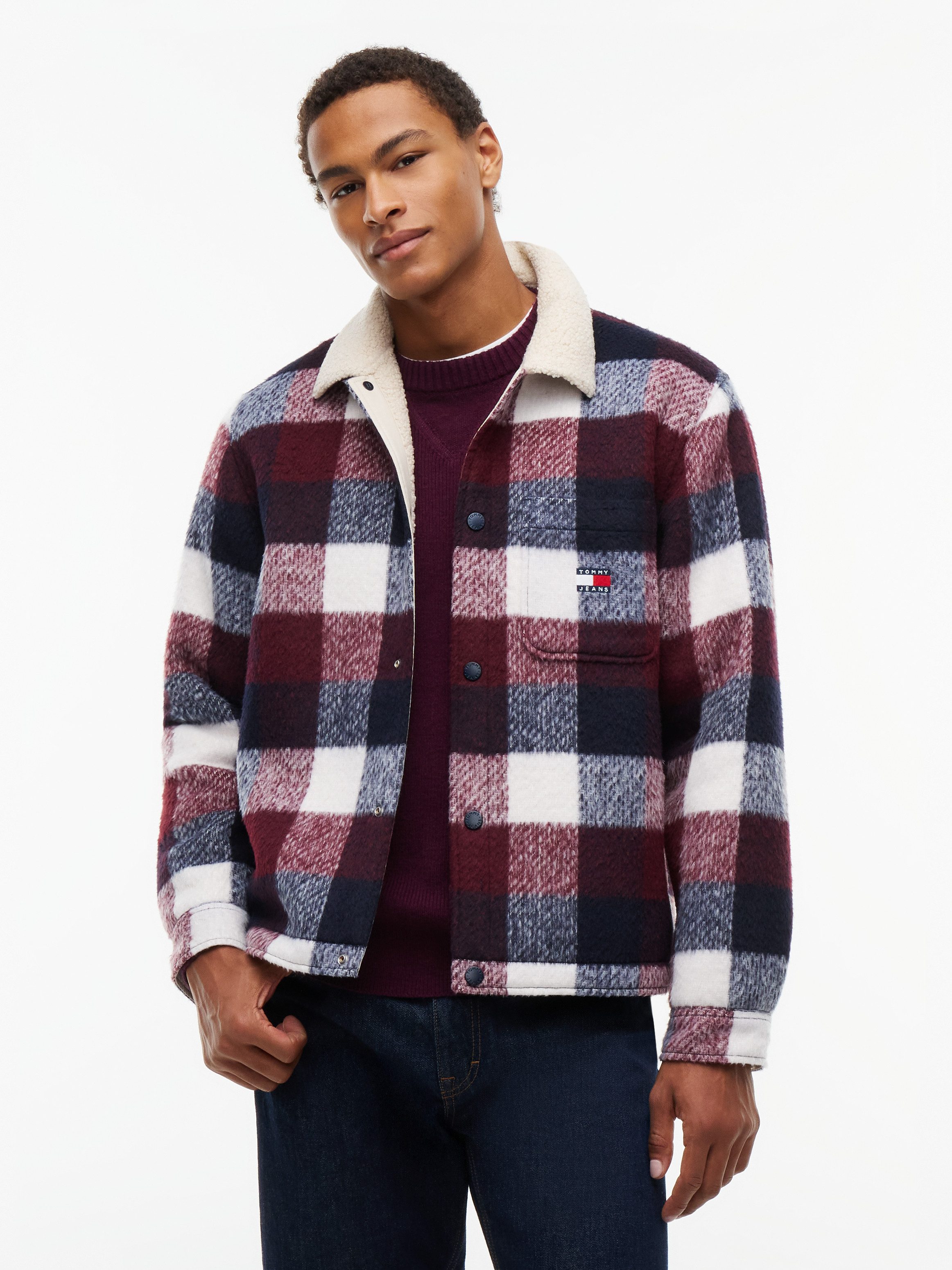 Tommy Jeans Hemdjacke TJM TEDDY COLLAR BRUSHED SHACKET