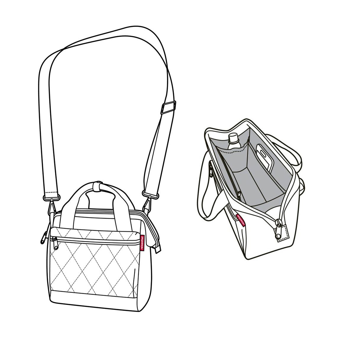 REISENTHEL® Umhängetasche allrounder cross rhombus olive, allrounder cross