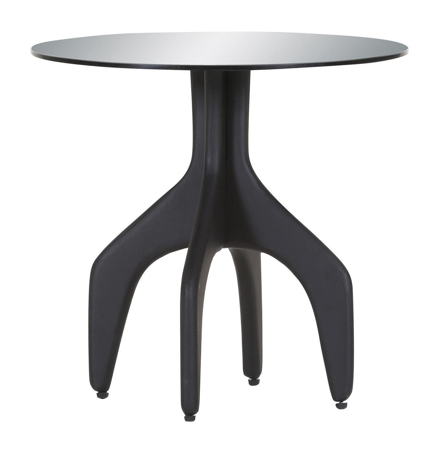 Beistelltisch MURPHY, Schwarz, Glas, Metallgestell, Getönt