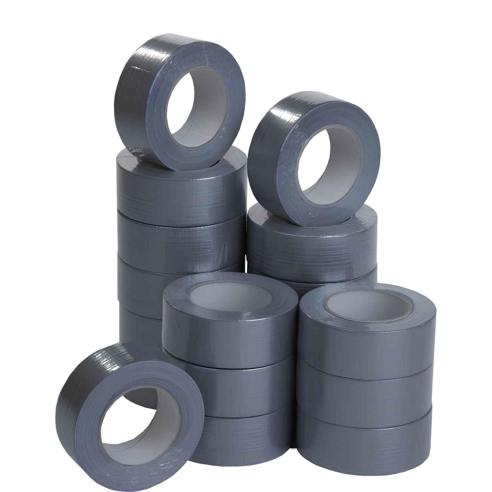doitBau Klebeband 12 Rollen Gewebeklebeband silber 50mm je 50m (12-St)