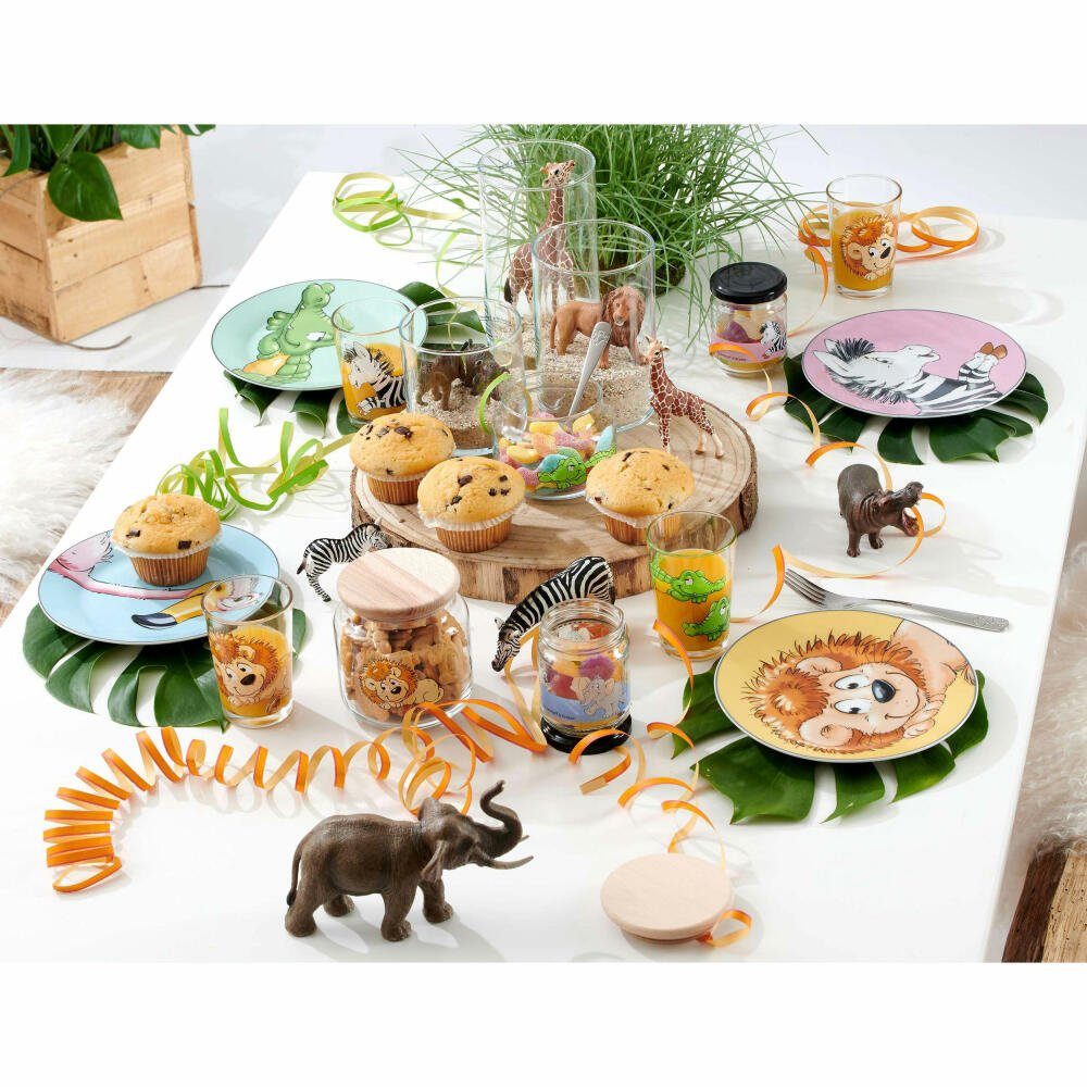 Ritzenhoff & Breker Kindergeschirr-Set Happy Zoo - Flamingo Flo (3-tlg), Porzellan