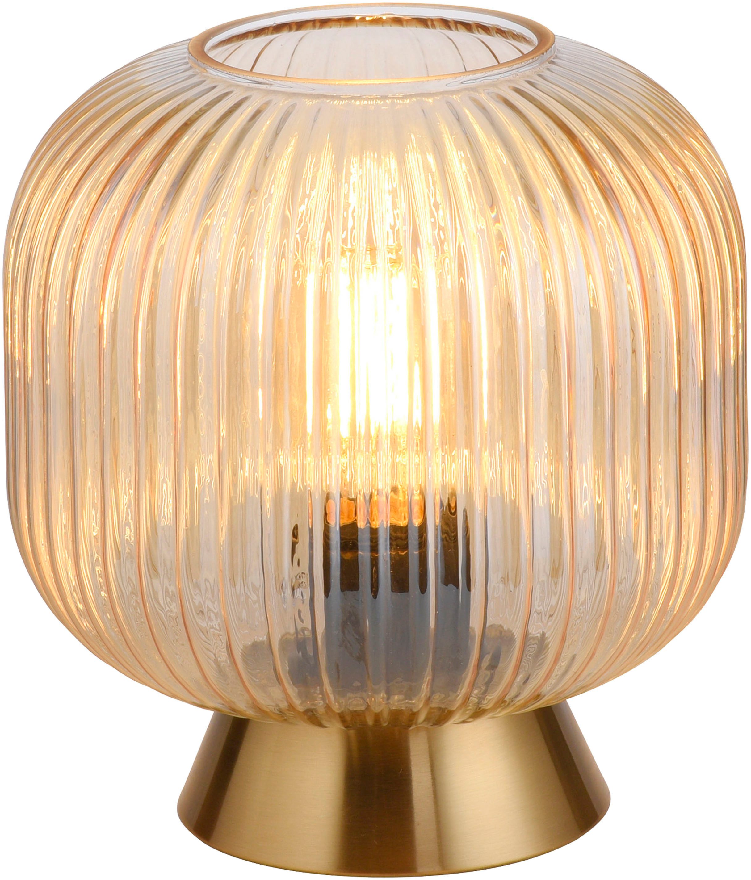 SCHÖNER WOHNEN-Kollektion LED Tischleuchte NAMI, Ein-/Ausschalter, ohne Leuchtmittel, SCHÖNER WOHNEN Kollektion, Schnurschalter, geriffeltes Glas