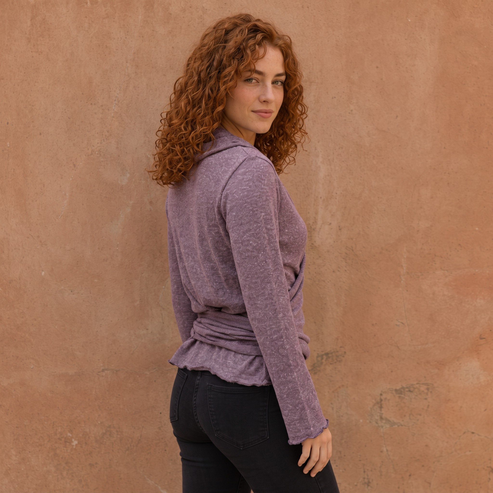 Guru-Shop Longsleeve Wickelshirt, Baumwollstrick Pullover,.. alternative Bekleidung – Bild 2 von 5