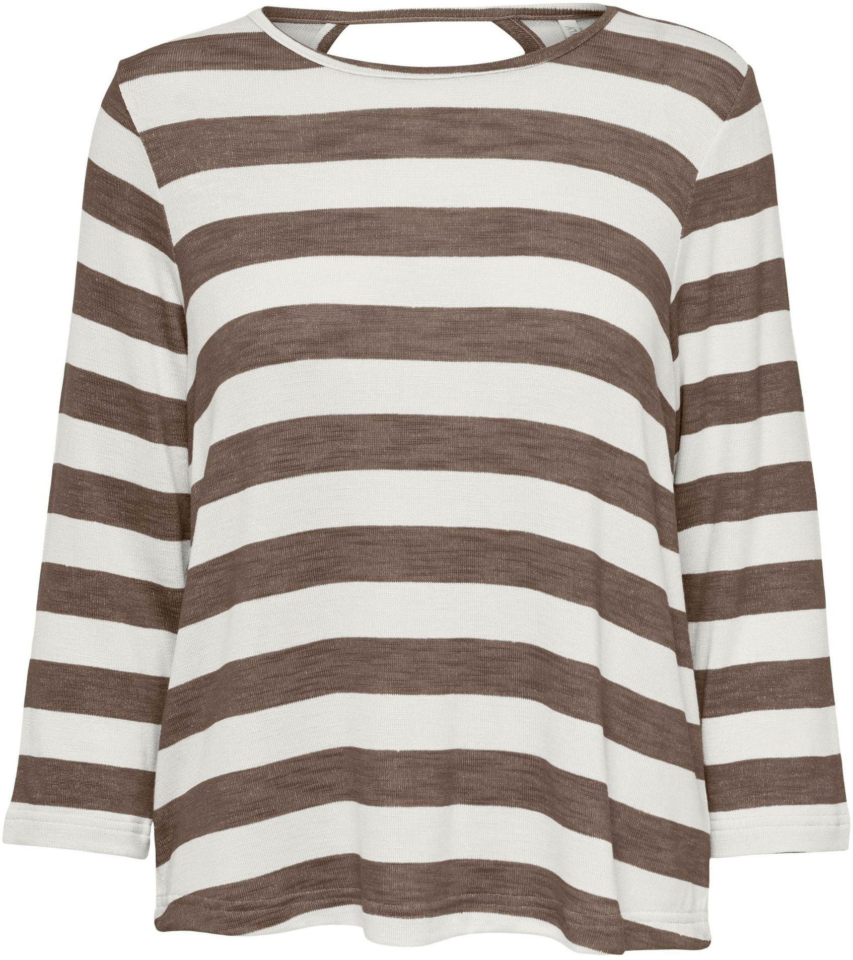 ONLY 3/4-Arm-Shirt ONLLIRA 3/4 DETAIL TOP JRS Walnut Stripes