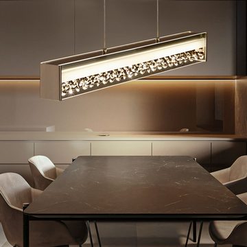 EGLO LED Pendelleuchte, LED-Leuchtmittel fest verbaut, Warmweiß, LED Design Pendel Hänge Leuchte Wohn Zimmer Beleuchtung Glas Kristall