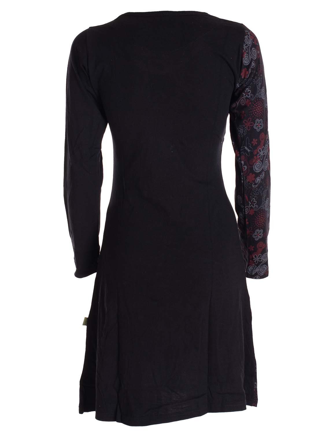 Vishes Jerseykleid Asymmetrisches Langarm Jersey Kleid Damen kurz Hippie, Goa Style