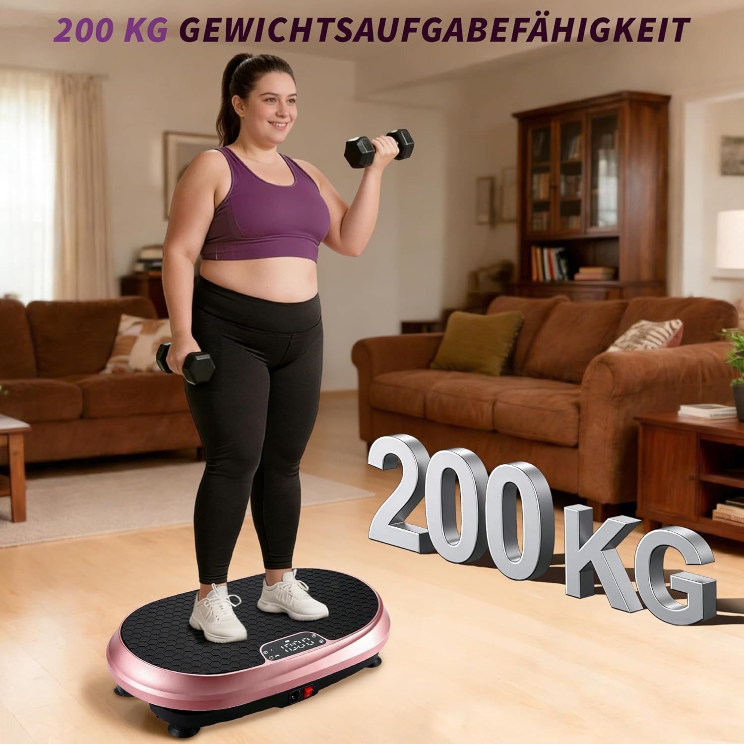 Nettlife Vibrationsplatte 199 Stufen 9 Programmen Ganzkörpertraining bis 150 kg Belastbar, 200 W, Vibration Plate Bluetooth Fitnessgeräte Zuhause Max. Belastung 150 KG