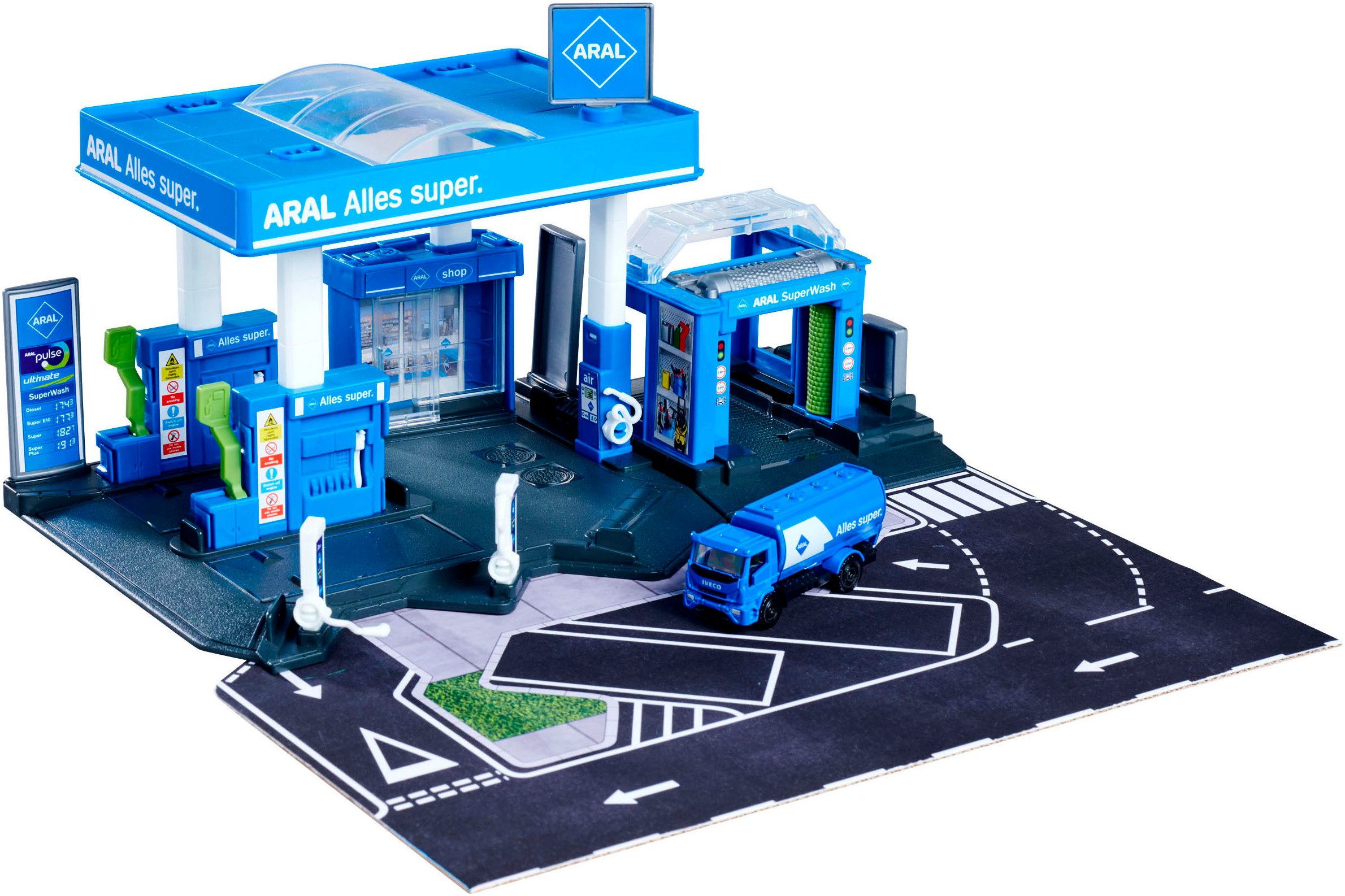 majORETTE Spiel-Gebäude Petrol Station Aral, inklusive 1 Fahrzeug