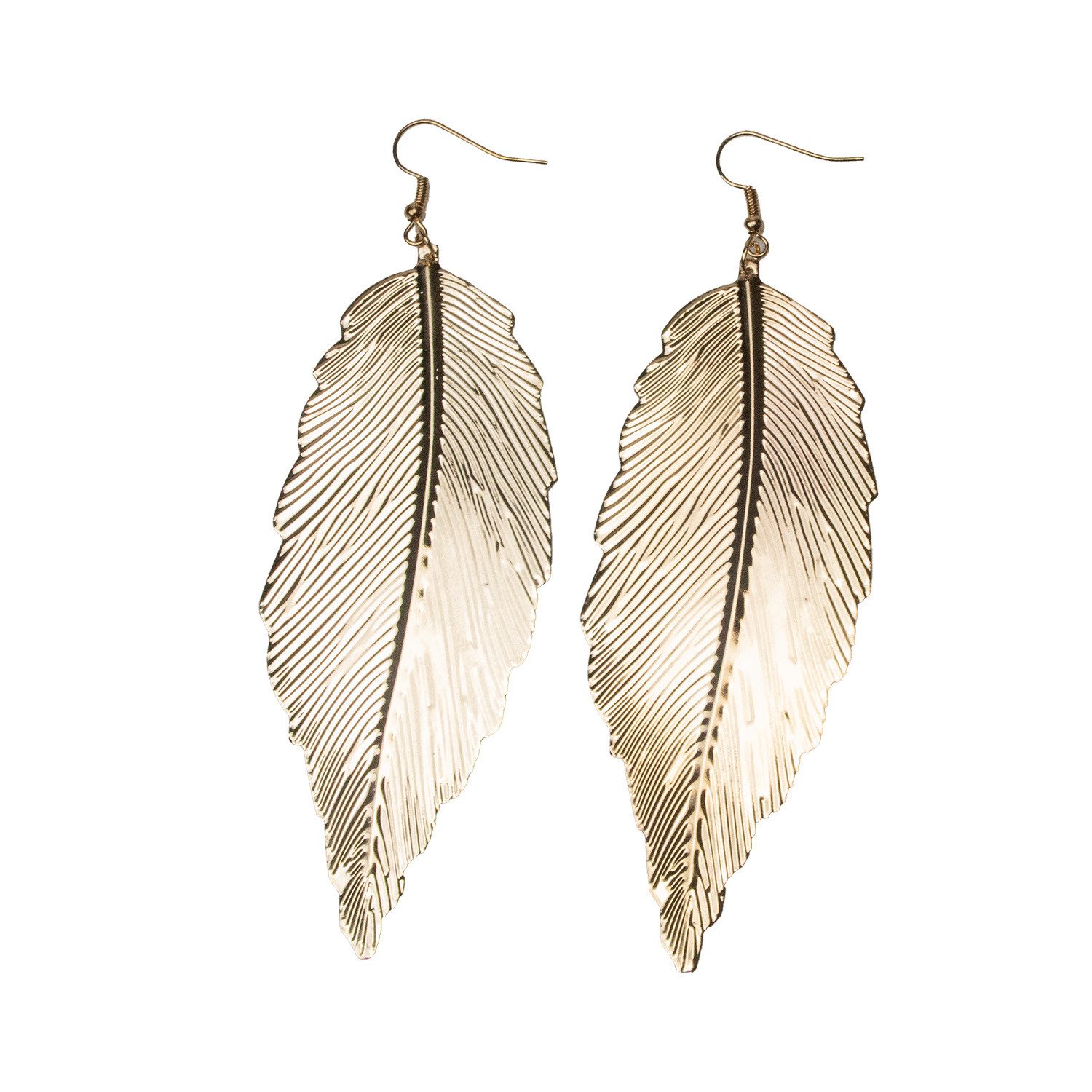 Das Kostümland Kostüm Goldene Feder Ohrringe - Modeschmuck zum Kostüm St günstig online kaufen