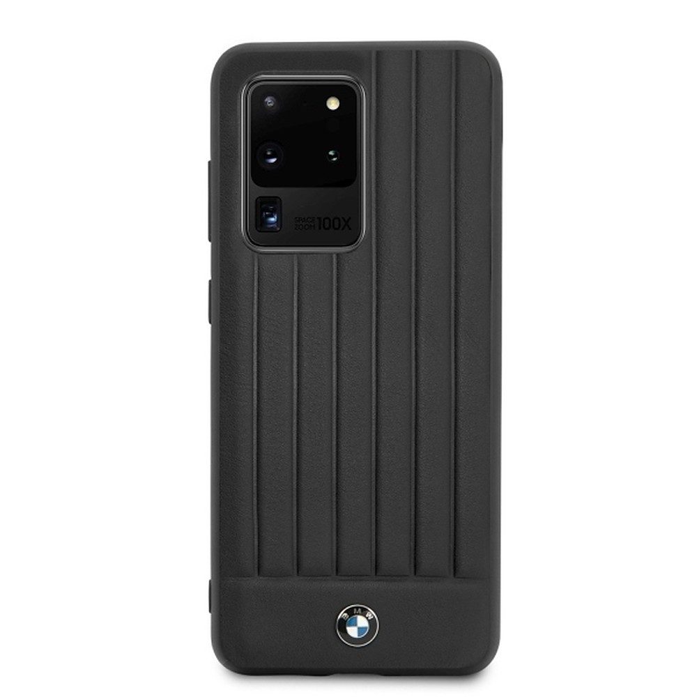 BMW Handyhülle Hardcase Echtleder Prägemuster, Echtleder, geprägtes Muster, Metalllogo, Zertifikat
