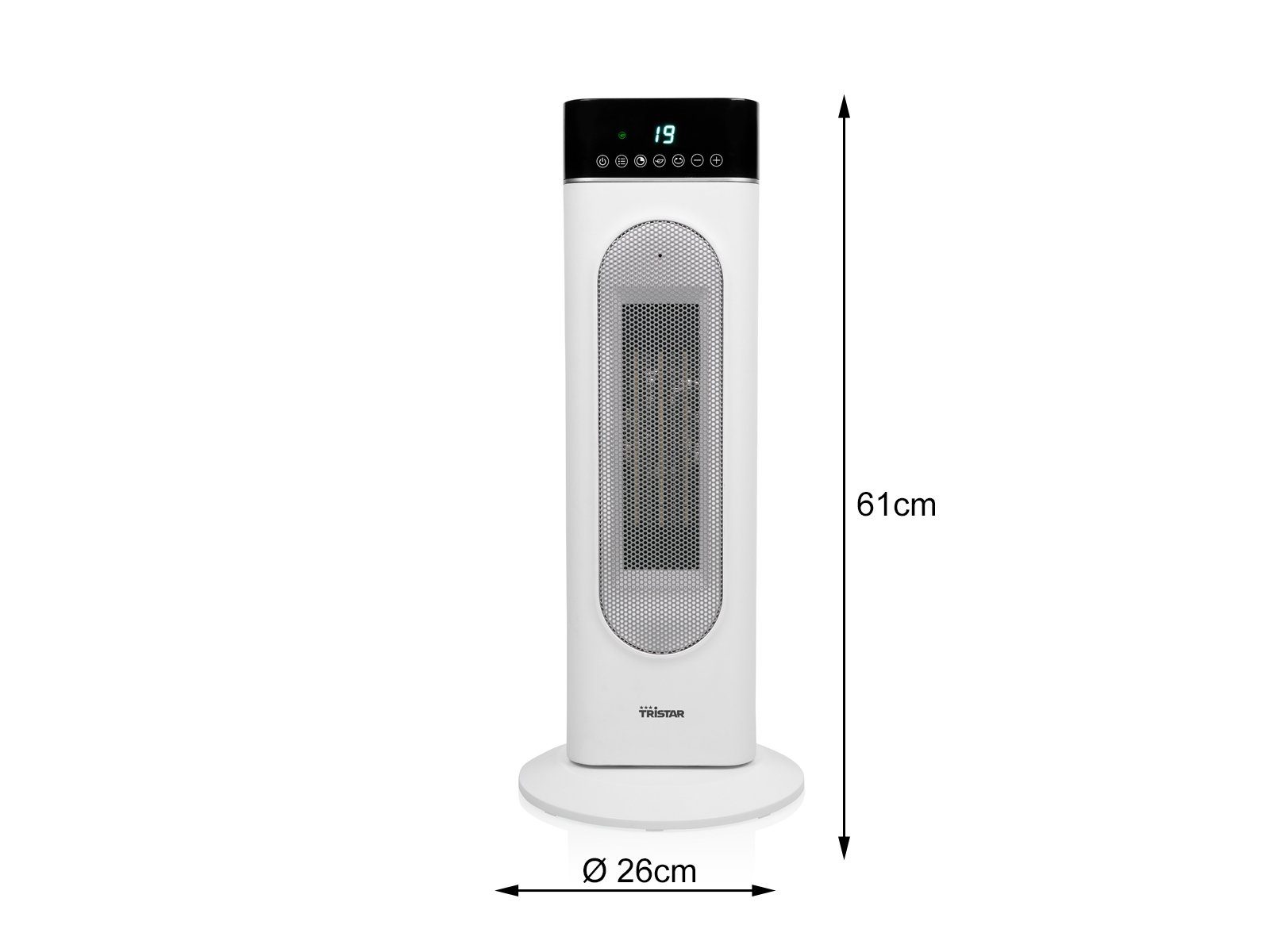 Tristar Keramikheizlüfter, 2000 W, Warmluftheizung Elektro-Heizer mit Fernbedienung & Timer Luftheizer