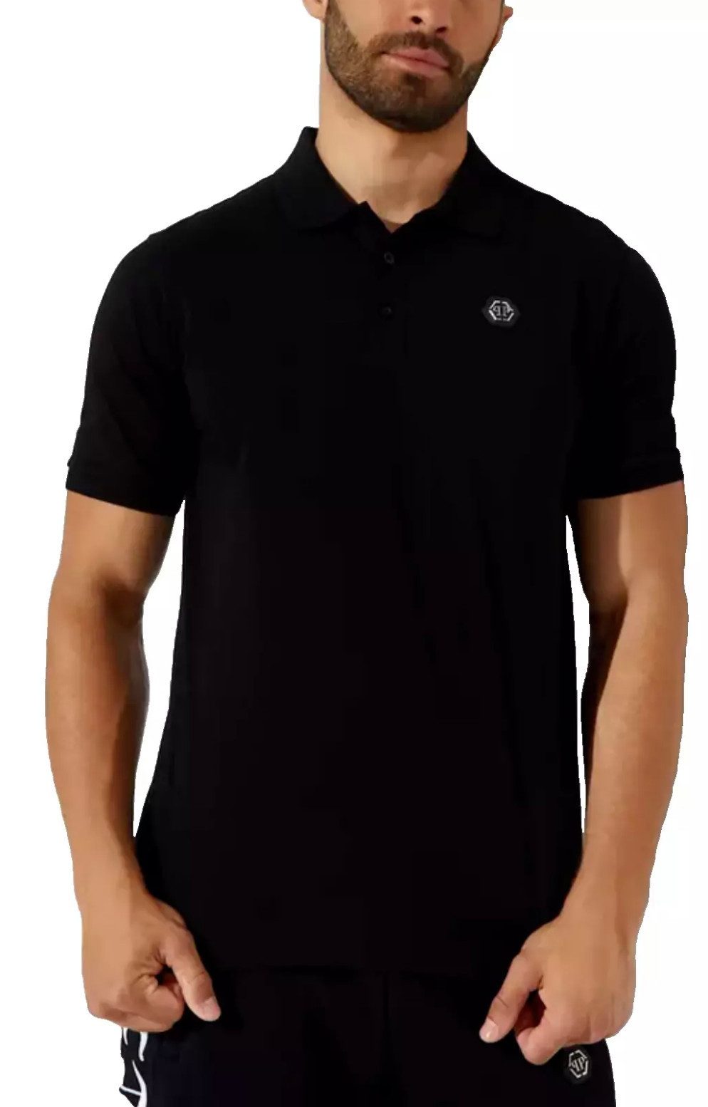 Poloshirt Polohemd mit PP Hexagon Patch und Skull&Bones Logo Slim fit
