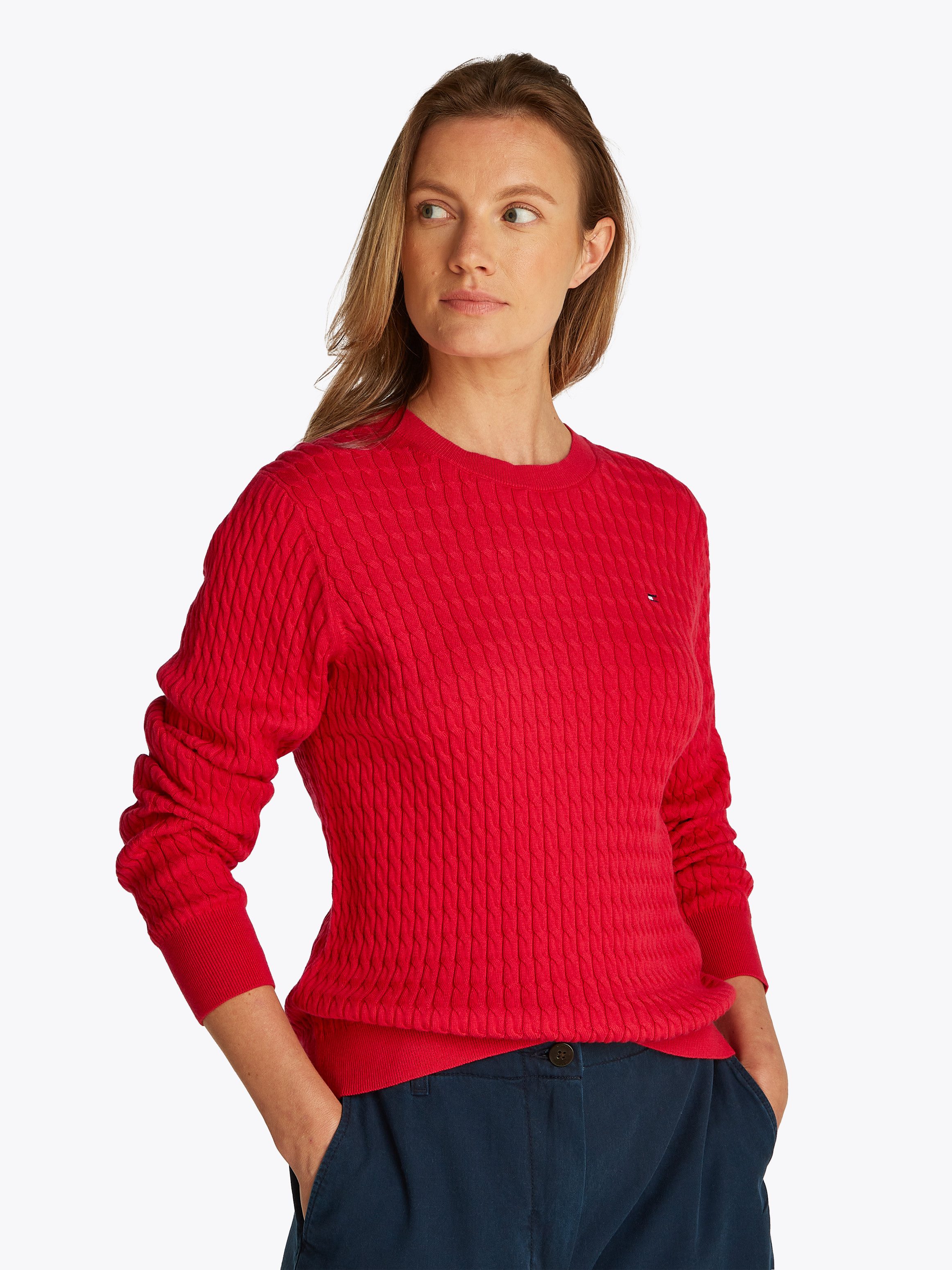 Tommy Hilfiger Rundhalspullover CO CABLE C-NK günstig online kaufen