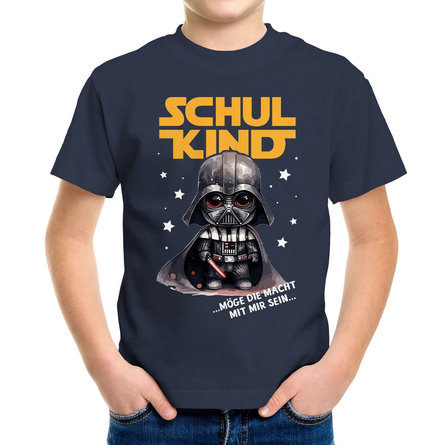 MoonWorks Print-Shirt Kinder Jungen T-Shirt Einschulung Möge die Macht mit mir sein