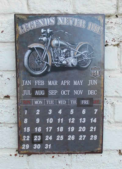 Deko-Impression ewige Kalender Ewiger Kalender Biker Classic - legends never die - HD 40 x 25 cm