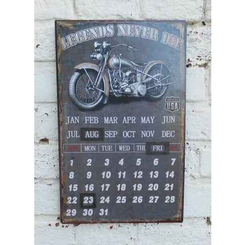 Deko-Impression ewige Kalender Ewiger Kalender Biker Classic - legends never die - HD 40 x 25 cm