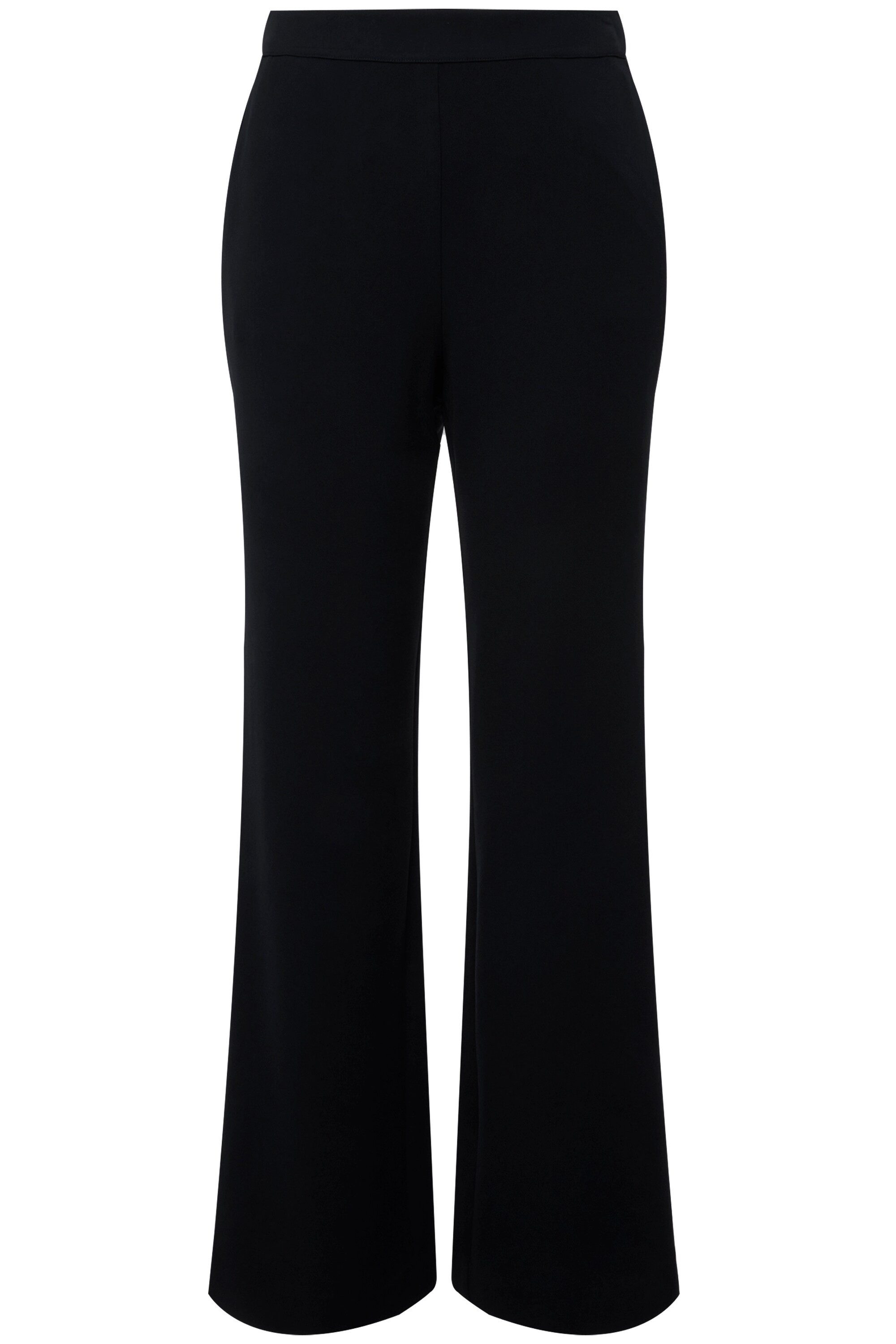 Ulla Popken Funktionshose Anzughose weites gerades Bein Elastikbund günstig online kaufen