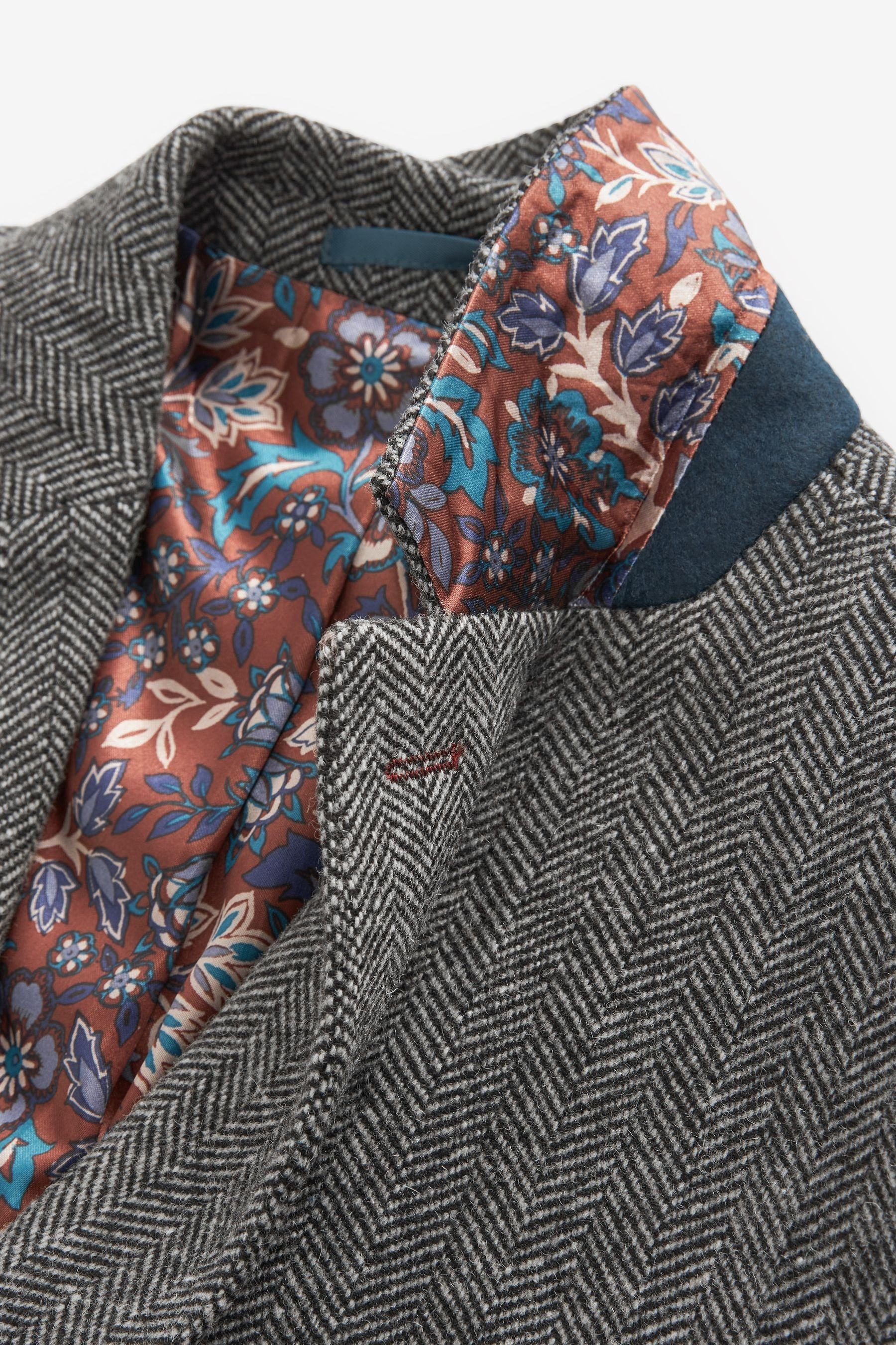 Next Sakko Nova Fides Slim Fit Wollblazer mit Fischgrätmuster (1-tlg)