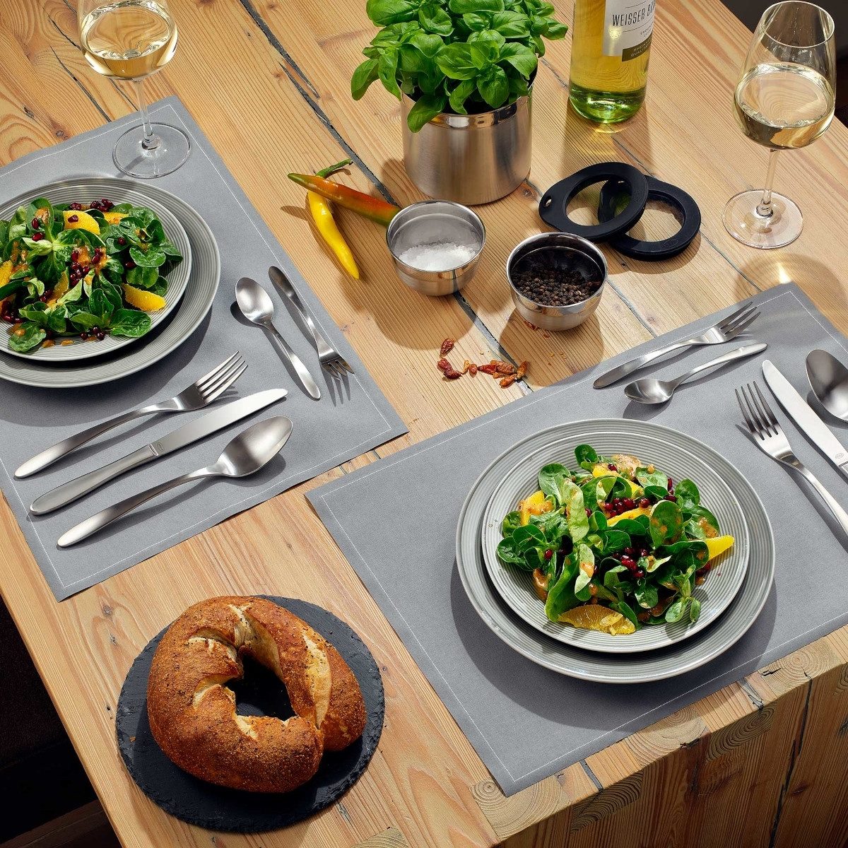 RÖSLE Besteck-Set CULTURE Besteck-Set matt 60tlg, Edelstahl 18/10, Besteck-Set "Culture" 60-tlg. matt