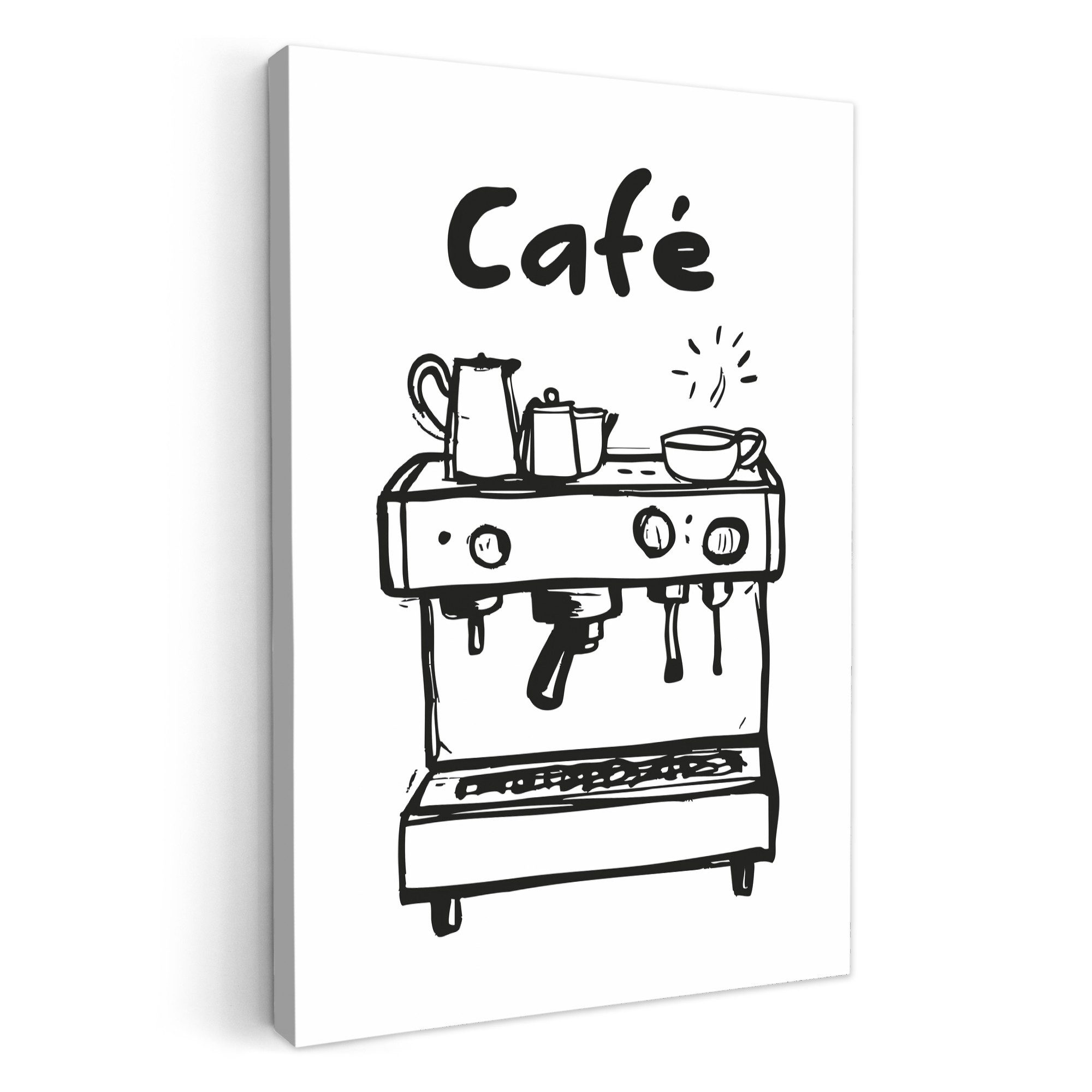 OneMillionCanvasses® Leinwandbild Illustration - Cafe - günstig online kaufen