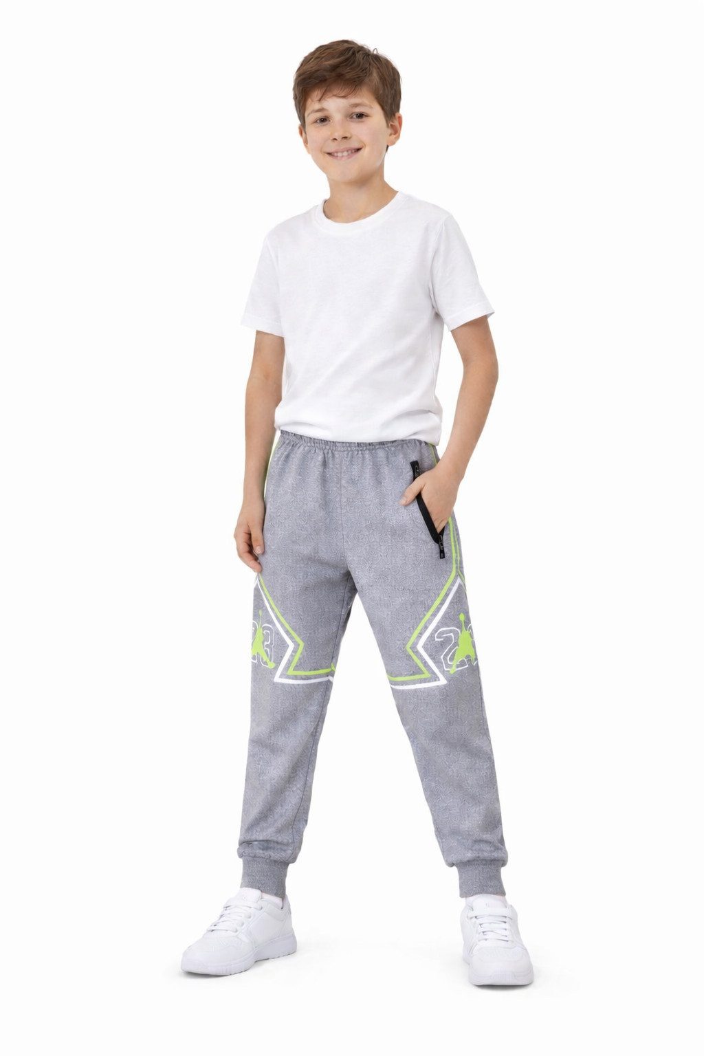 Hessis Jogginghose Freizeithose für Jungen J137 mit elastischem Bund und Reißverschluss Taschen