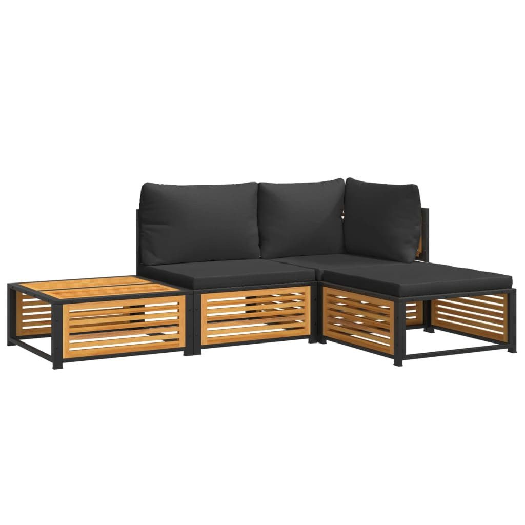 vidaXL Gartenlounge-Set 4-tlg. Garten-Sofagarnitur mit Kissen günstig online kaufen