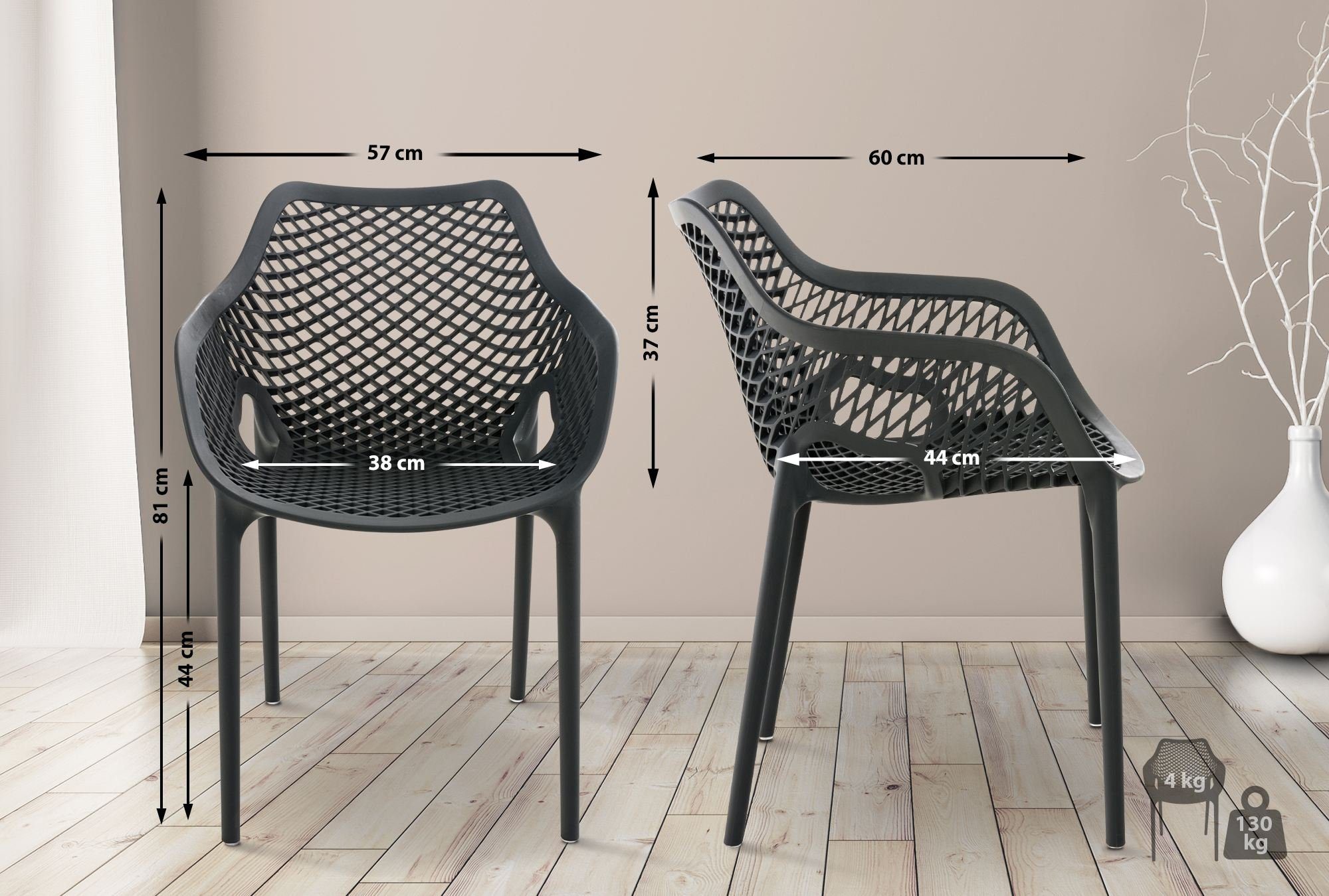 CLP Gartenstuhl Air XL, Outdoor, Kunststoff, günstig online kaufen