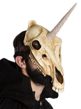 Andracor Verkleidungsmaske Maske - Einhornschädel, Verwitterter Schädel eines Einhorns. Eine Gießharz Maske aus dem Hau