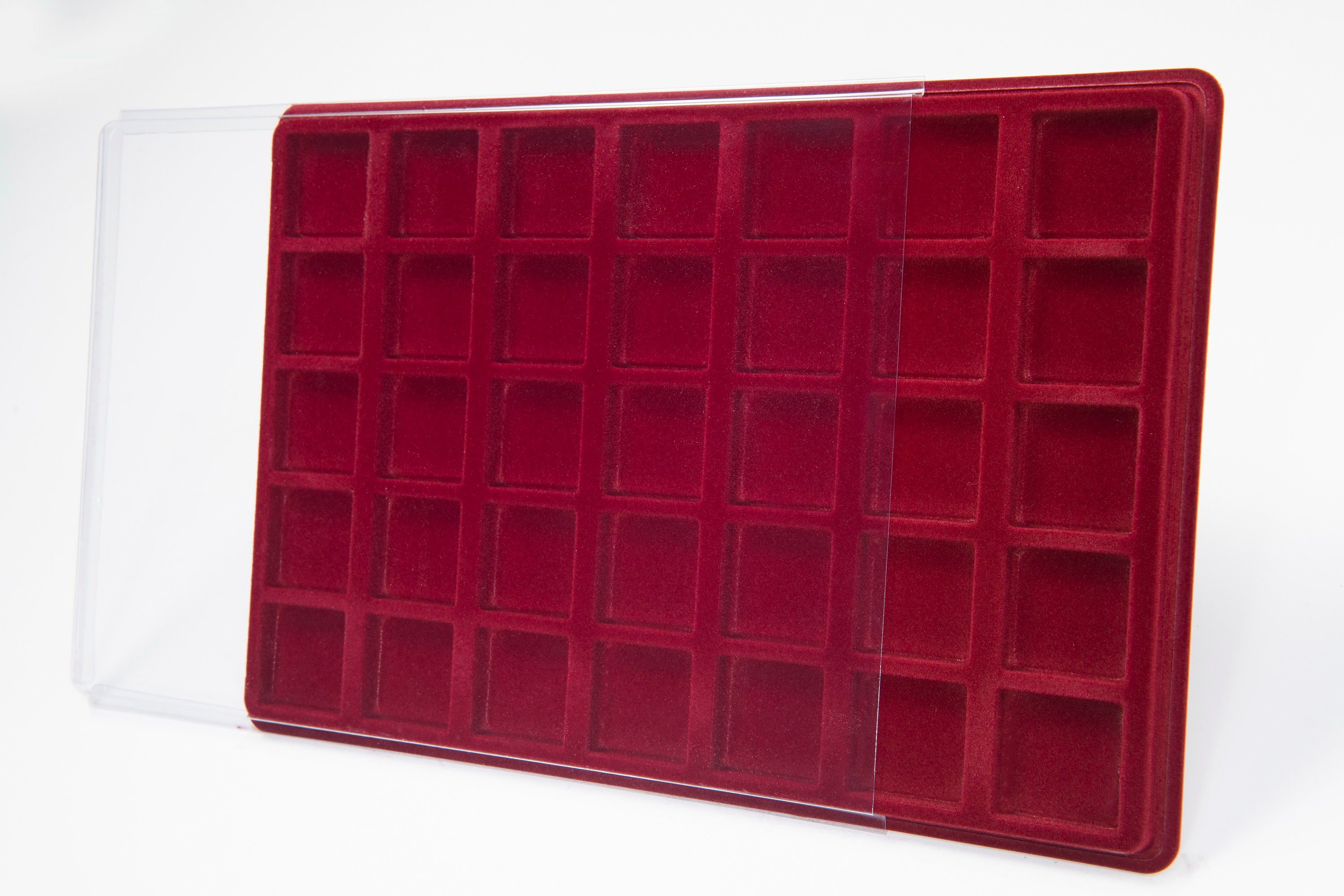 MC.Sammler Aufbewahrungsbox MC.Sammler Münztableau mit Schutzdeckel, Münzkoffer, Münzkassette, 35 Fächer - 36x36mm – Bild 2 von 5