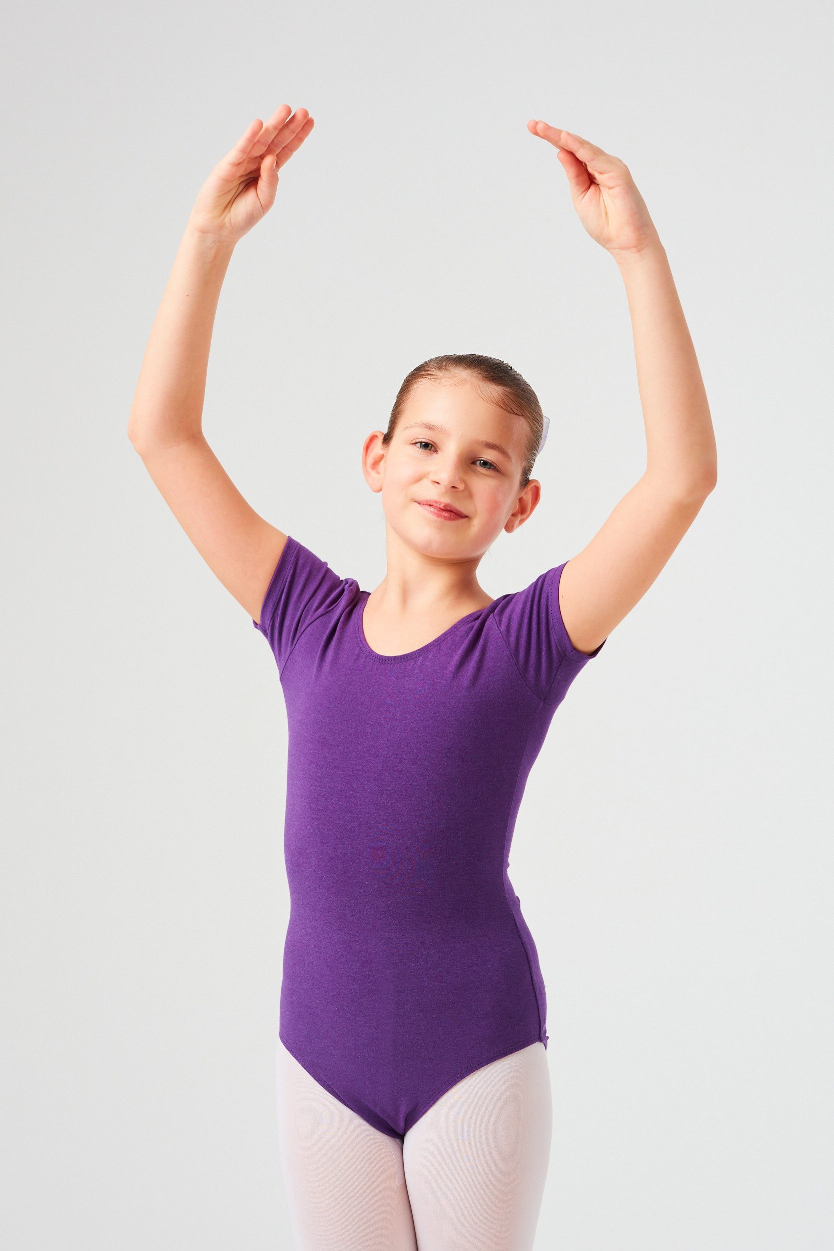 tanzmuster Body Ballettbody Sally aus weicher Baumwolle Kurzarm Trikot fürs Kinder Ballett