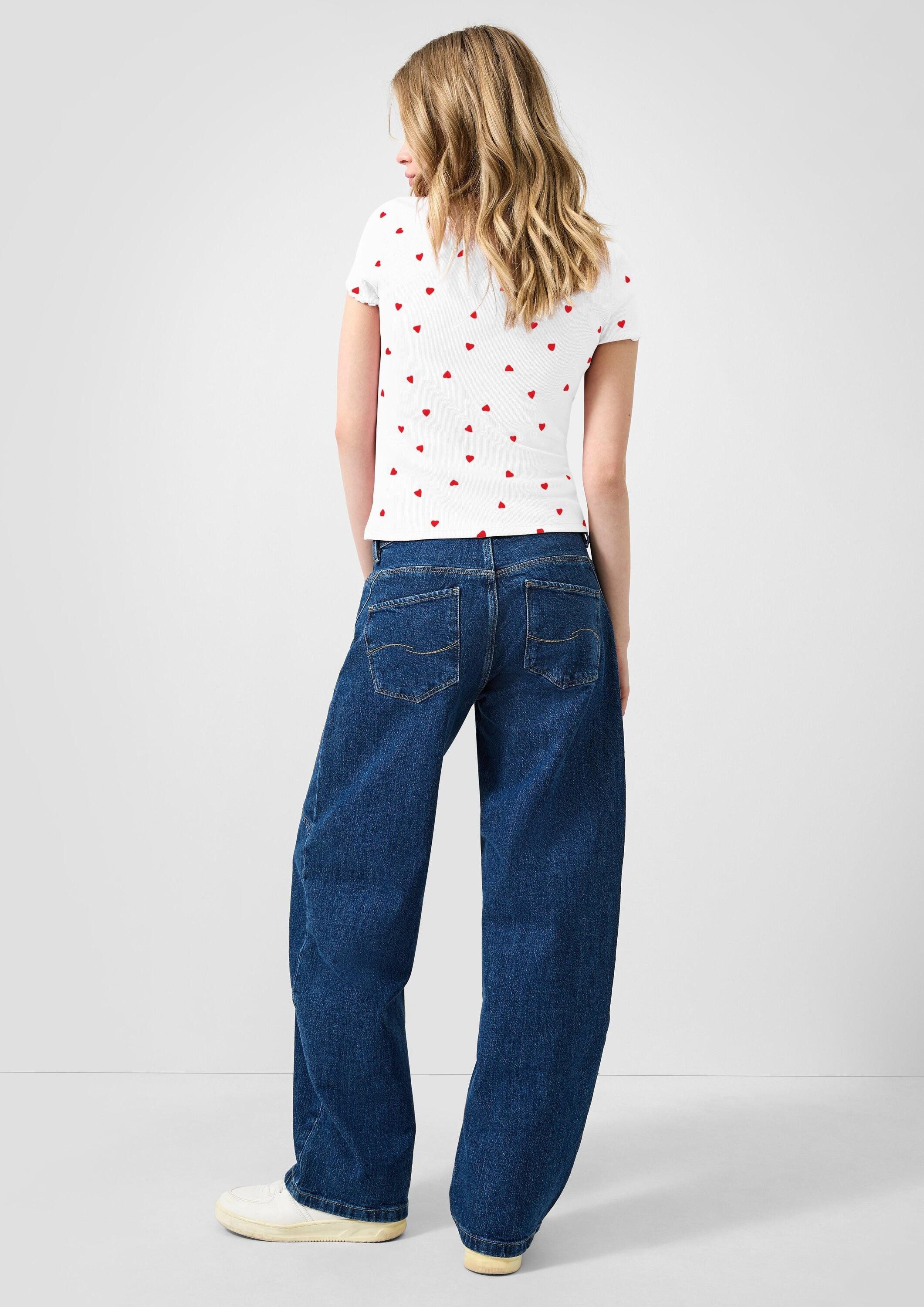 QS Kurzarmshirt T-Shirt Rippshirt, Valentine's Day