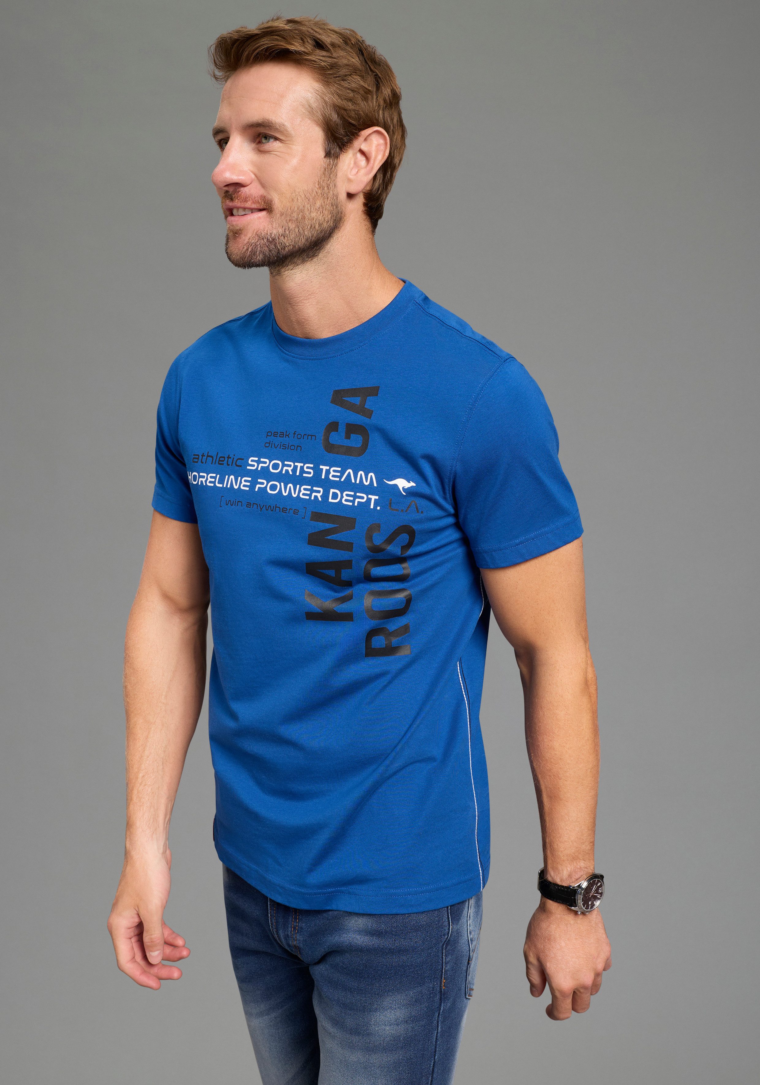 KangaROOS T-Shirt schmale Passform, Halbarm, Rundhalsausschnitt mit Bündche günstig online kaufen